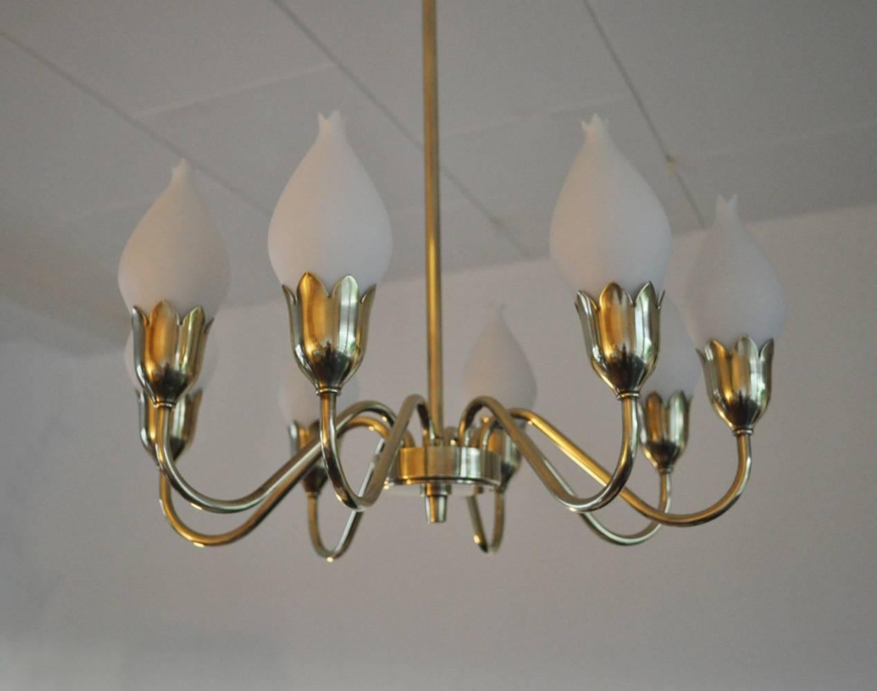 Mid-20th Century Tulip Chandelier by Fog & Mørup For Sale