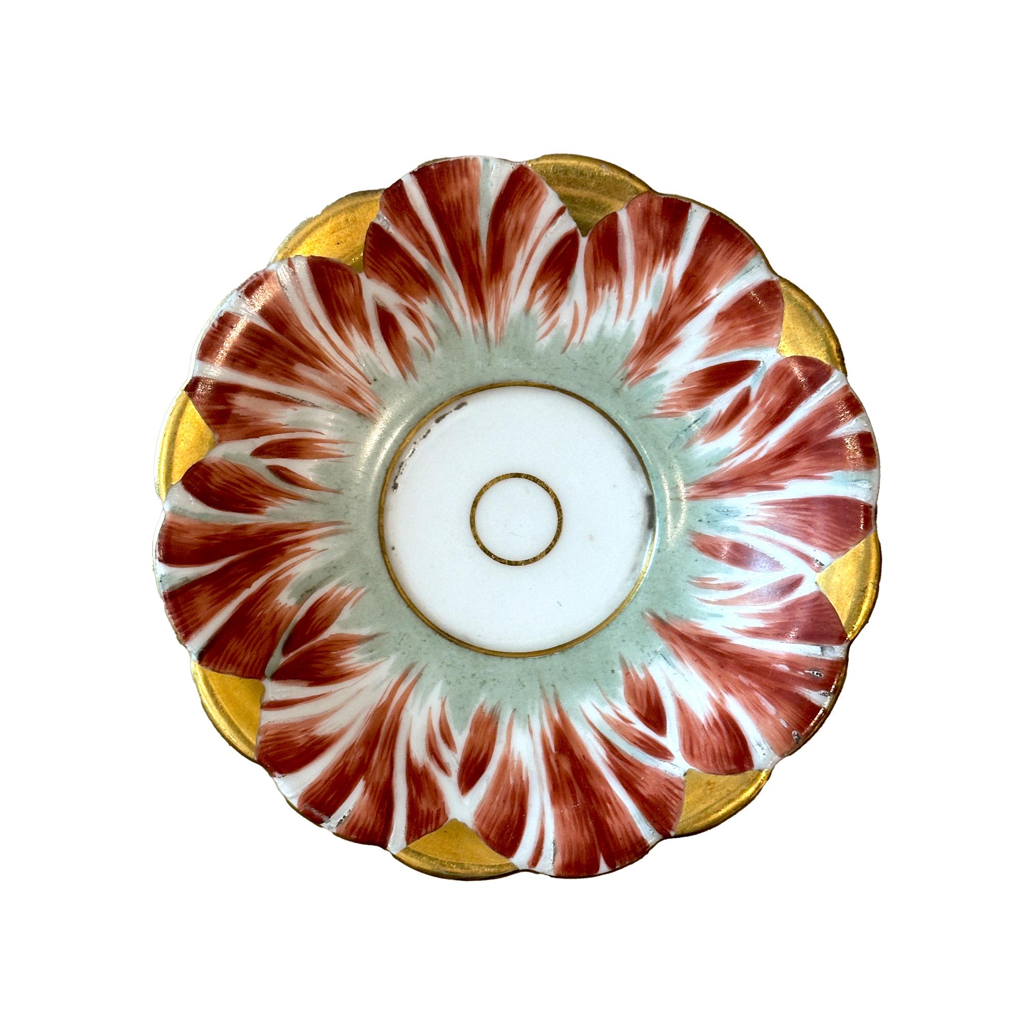Taza de café Tulipán de porcelana París dorada de Flamen-Fleury Dorado