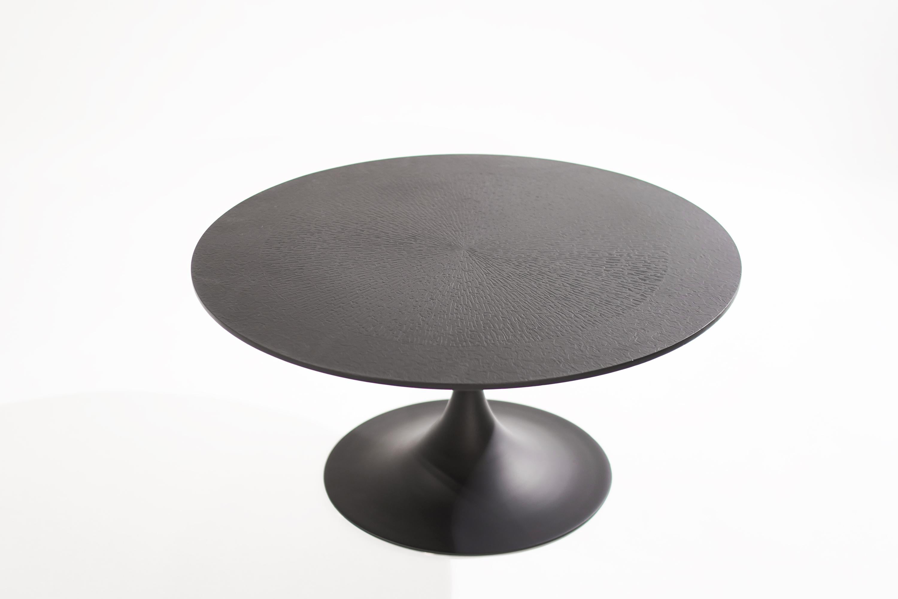 American Tulip Coffee Table in Matt Black, 1950s For Sale