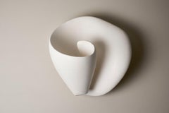 Tulip Contemporary Wall-Mounted Sculpture in White Plaster, Hannah Woodhouse