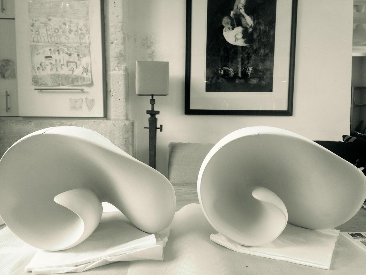 Organic Modern Tulip Contemporary Wall-Mounted Sculpture in White Plaster, Hannah Woodhouse For Sale