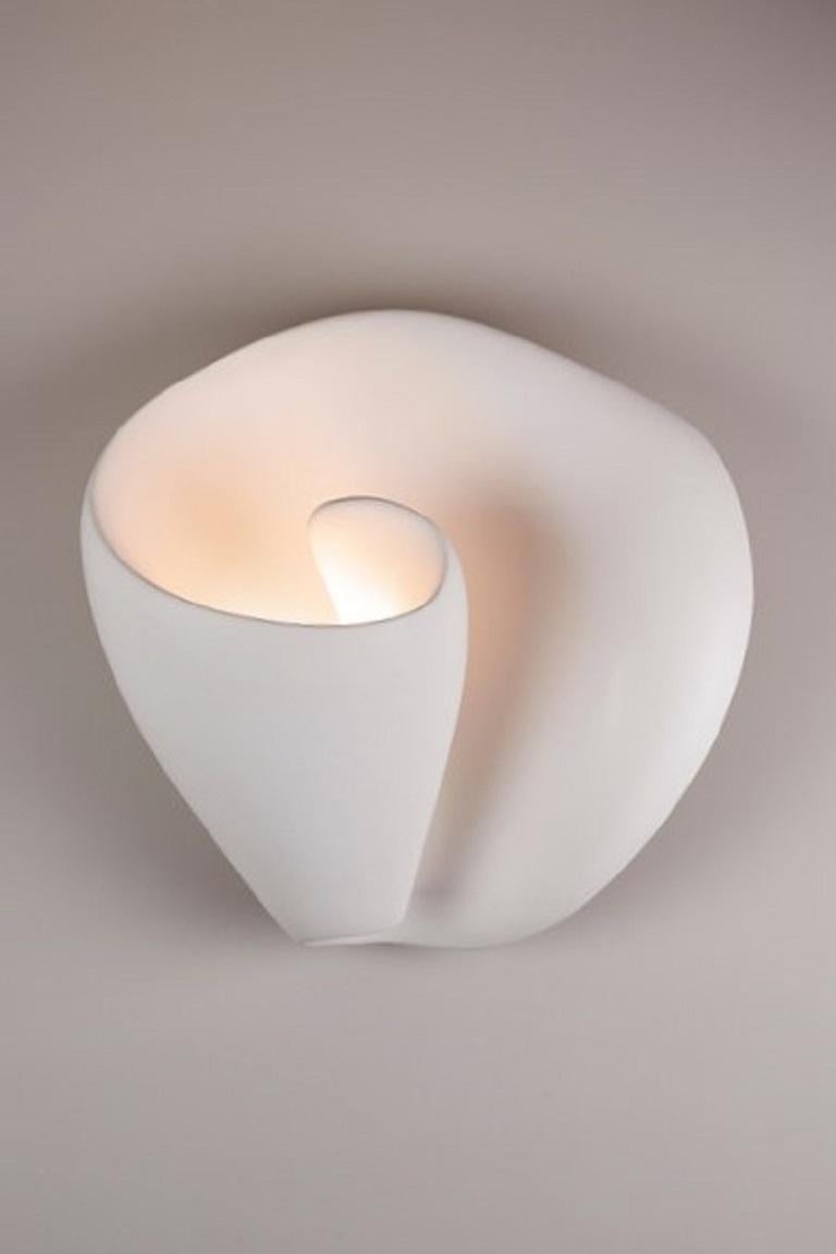 Organic Modern Tulip Contemporary Wall Sconce, Wall Light in White Plaster, Hannah Woodhouse For Sale