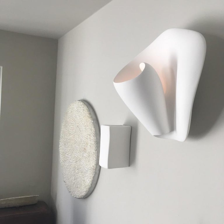 Tulip Contemporary Wall Sconce Wall Light In White Plaster Hannah Woodhouse