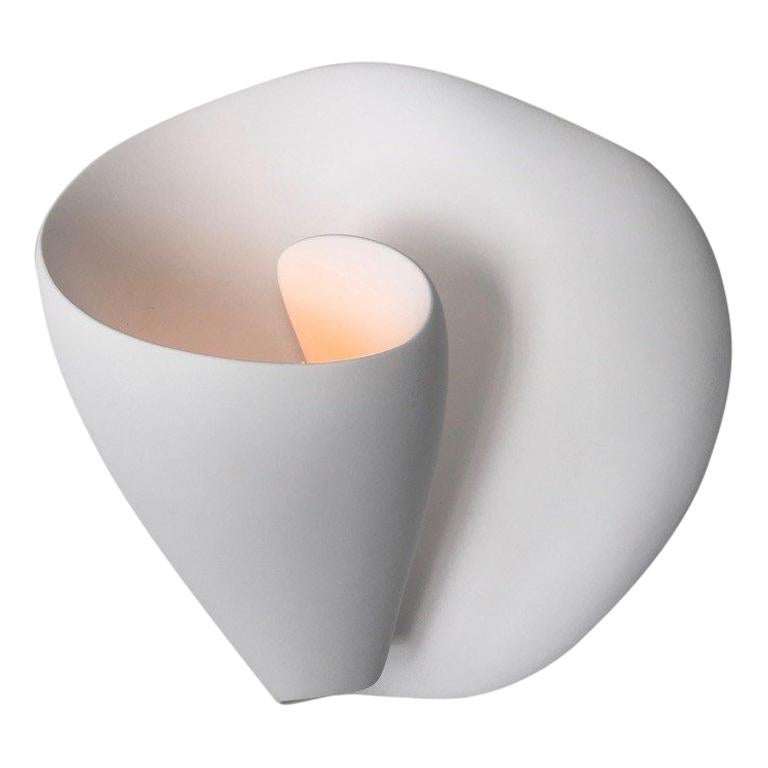 Tulip Contemporary Wall Sconce, Wall Light in White Plaster, Hannah Woodhouse