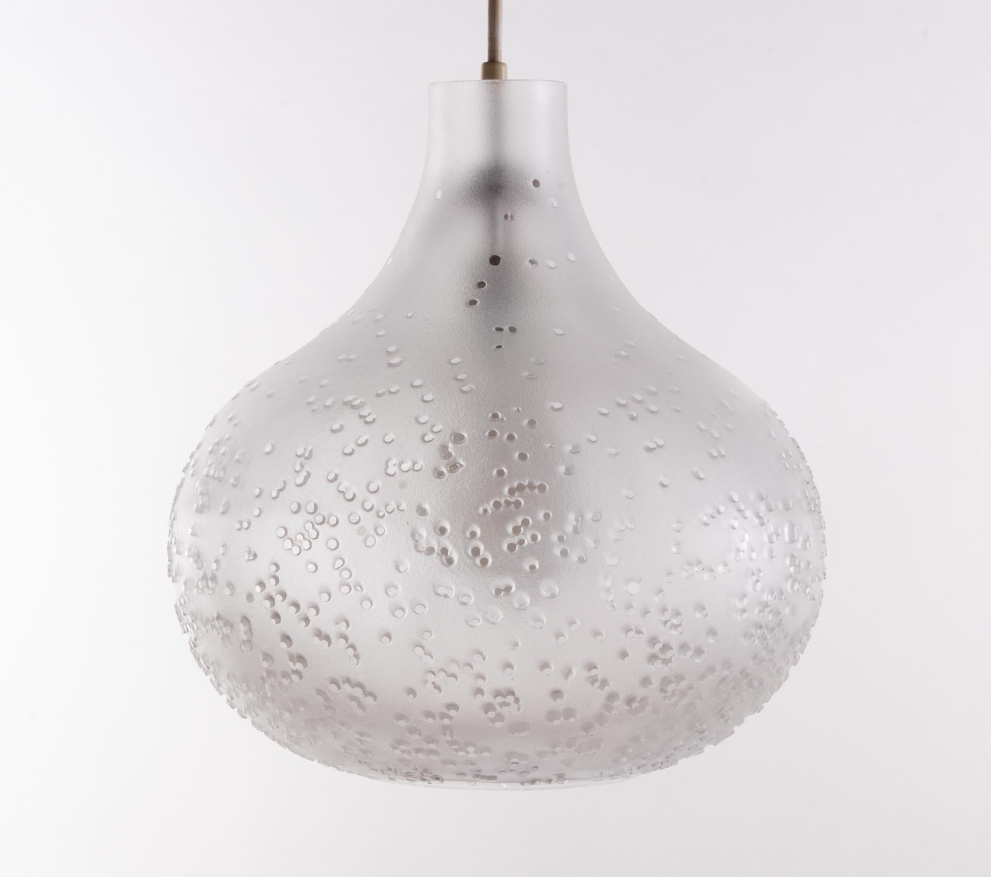 Mid-20th Century 1960 Germany Peill & Putzler 'Patmos' Tulip Pendant Lamp Crystal Glass For Sale