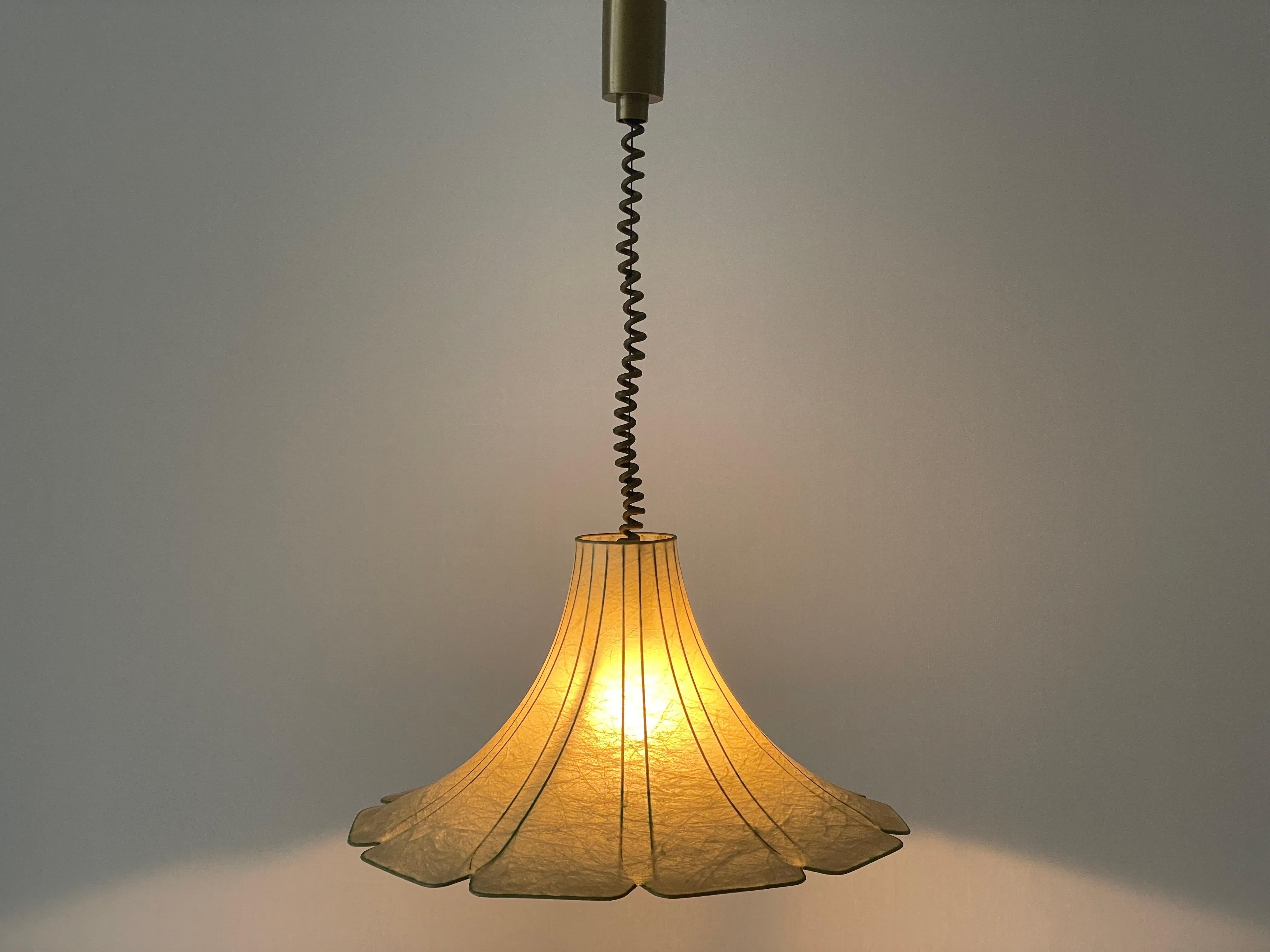 Tulip Design Cocoon Adjustable Height Pendant Lamp by Goldkant, 1960s, Germany For Sale 6