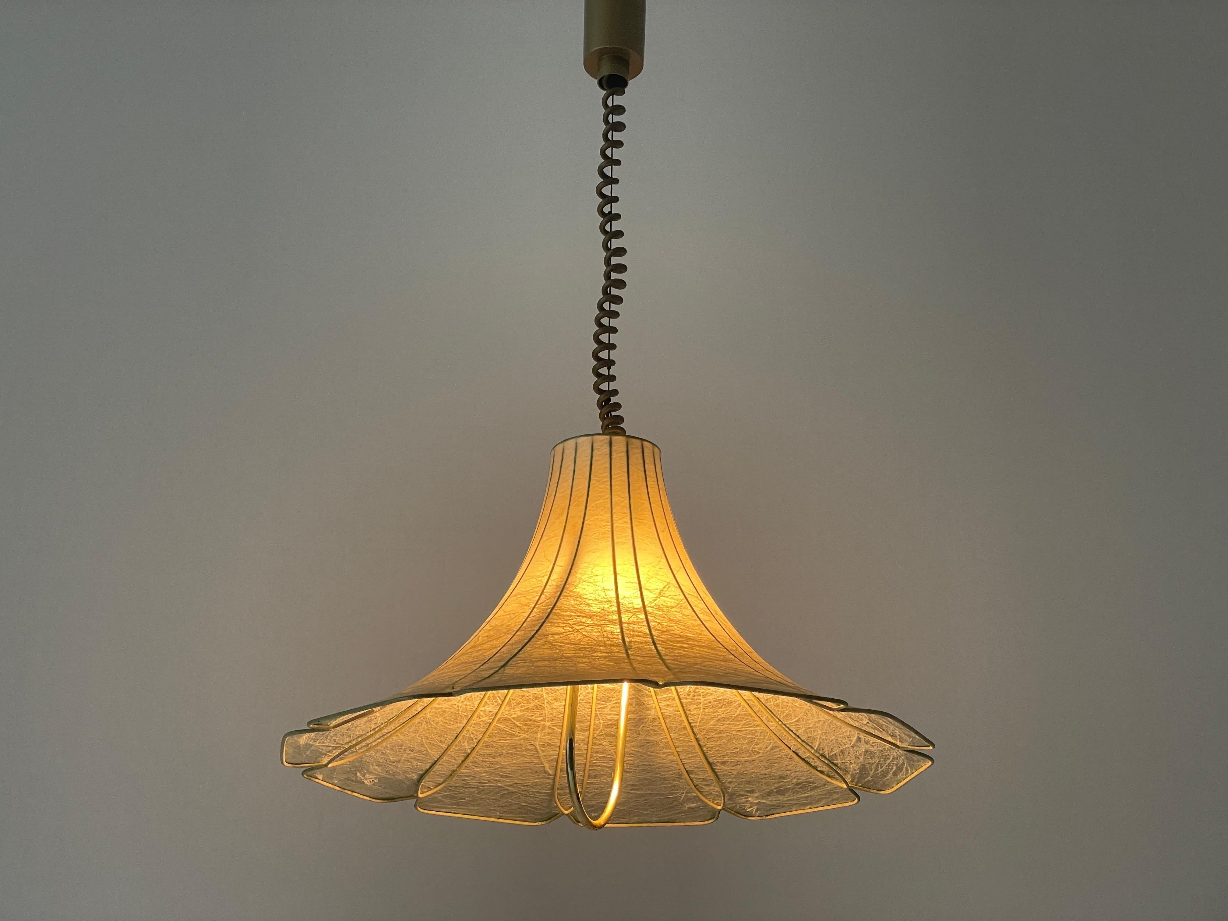 Tulip Design Cocoon Adjustable Height Pendant Lamp by Goldkant, 1960s, Germany For Sale 7