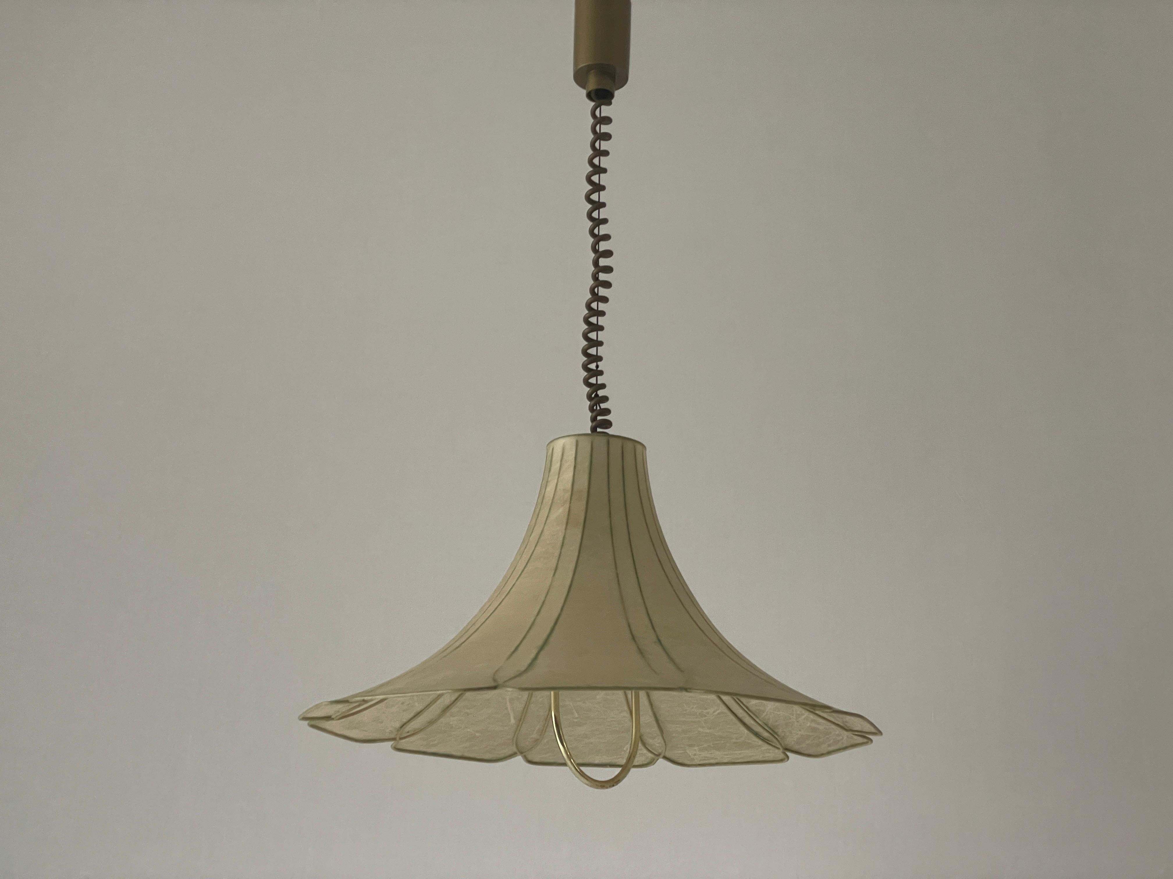 Mid-20th Century Tulip Design Cocoon Adjustable Height Pendant Lamp by Goldkant, 1960s, Germany For Sale