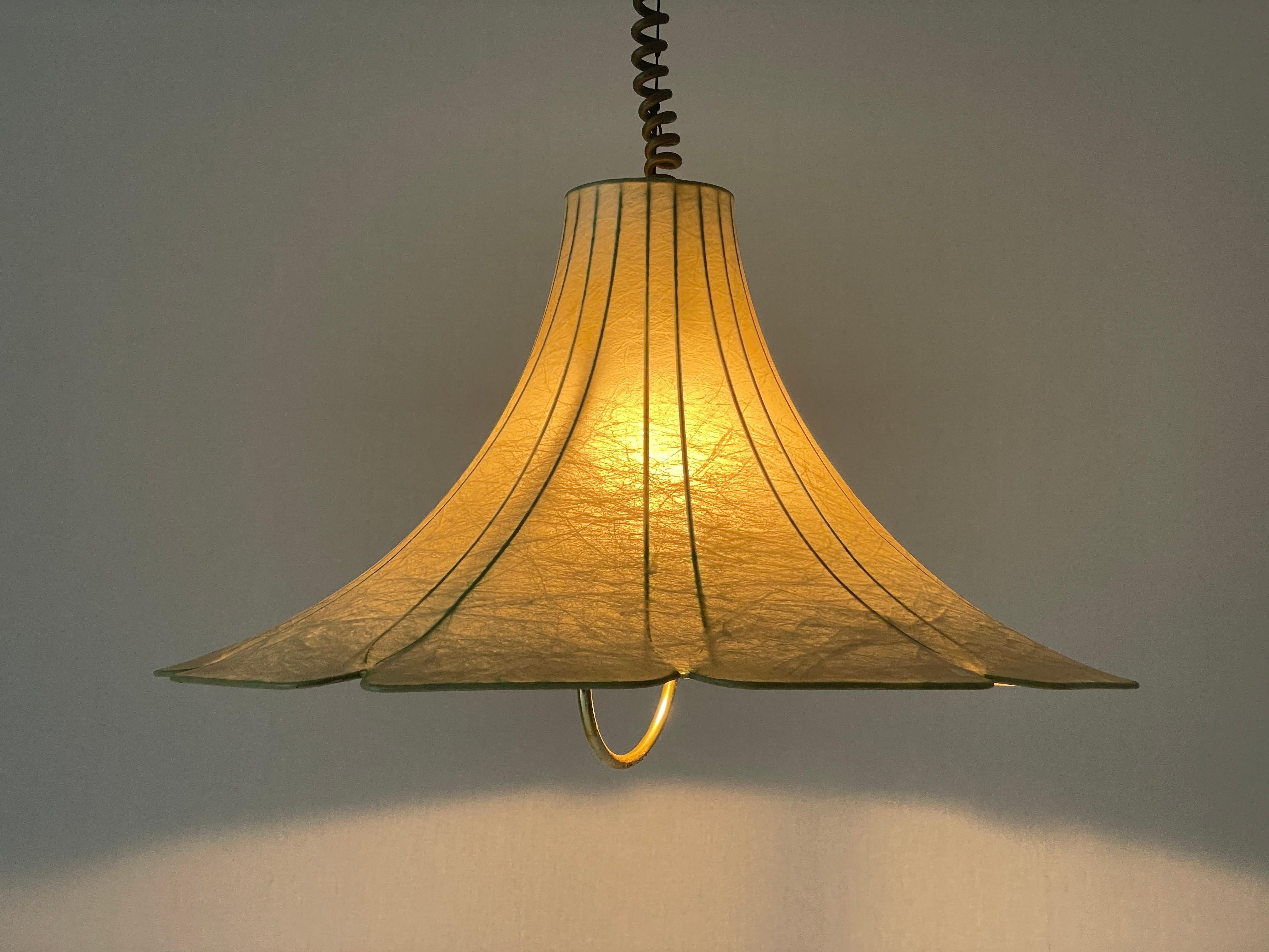 Tulip Design Cocoon Adjustable Height Pendant Lamp by Goldkant, 1960s, Germany For Sale 2