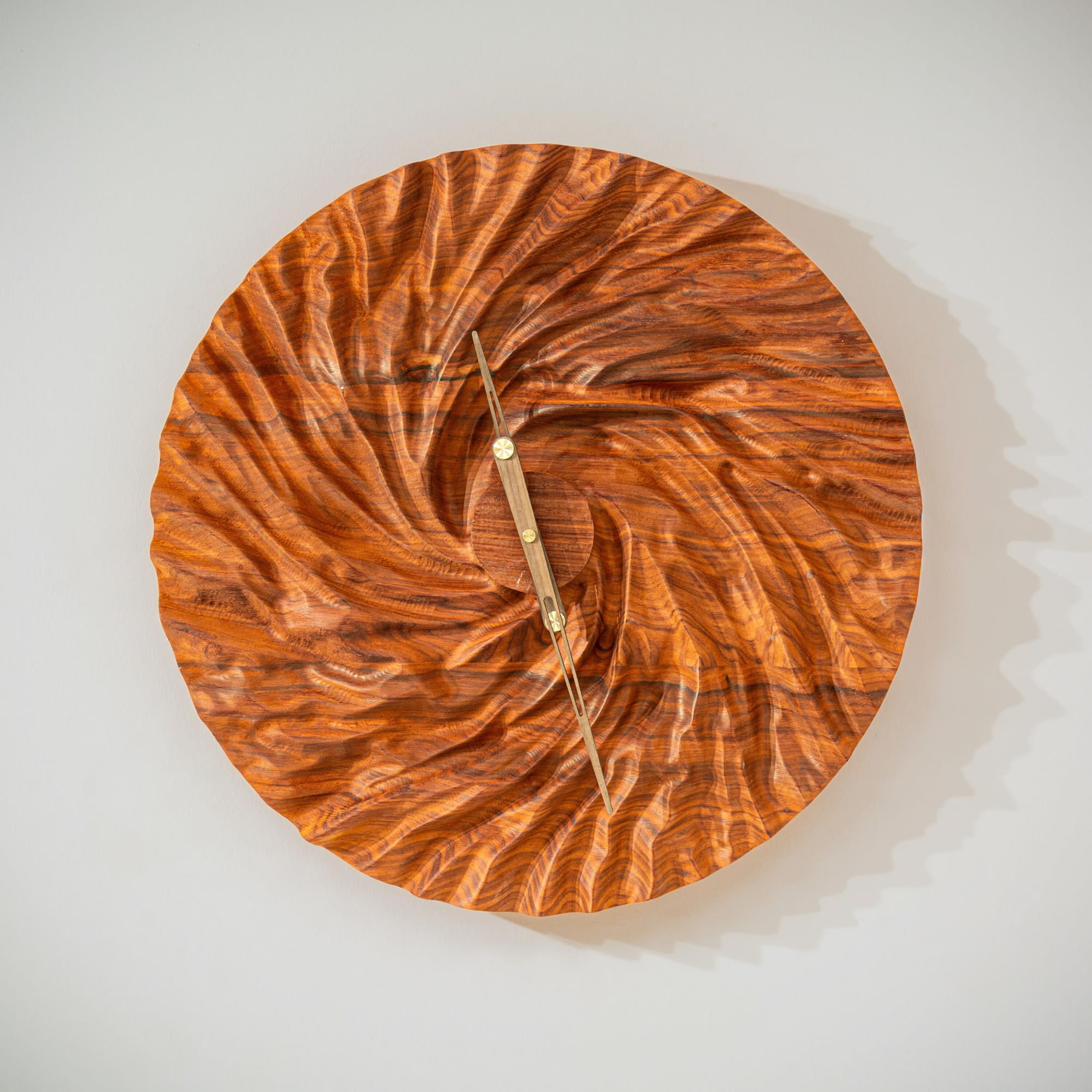 Turkish Tulip Design Wooden Wall Clock For Sale
