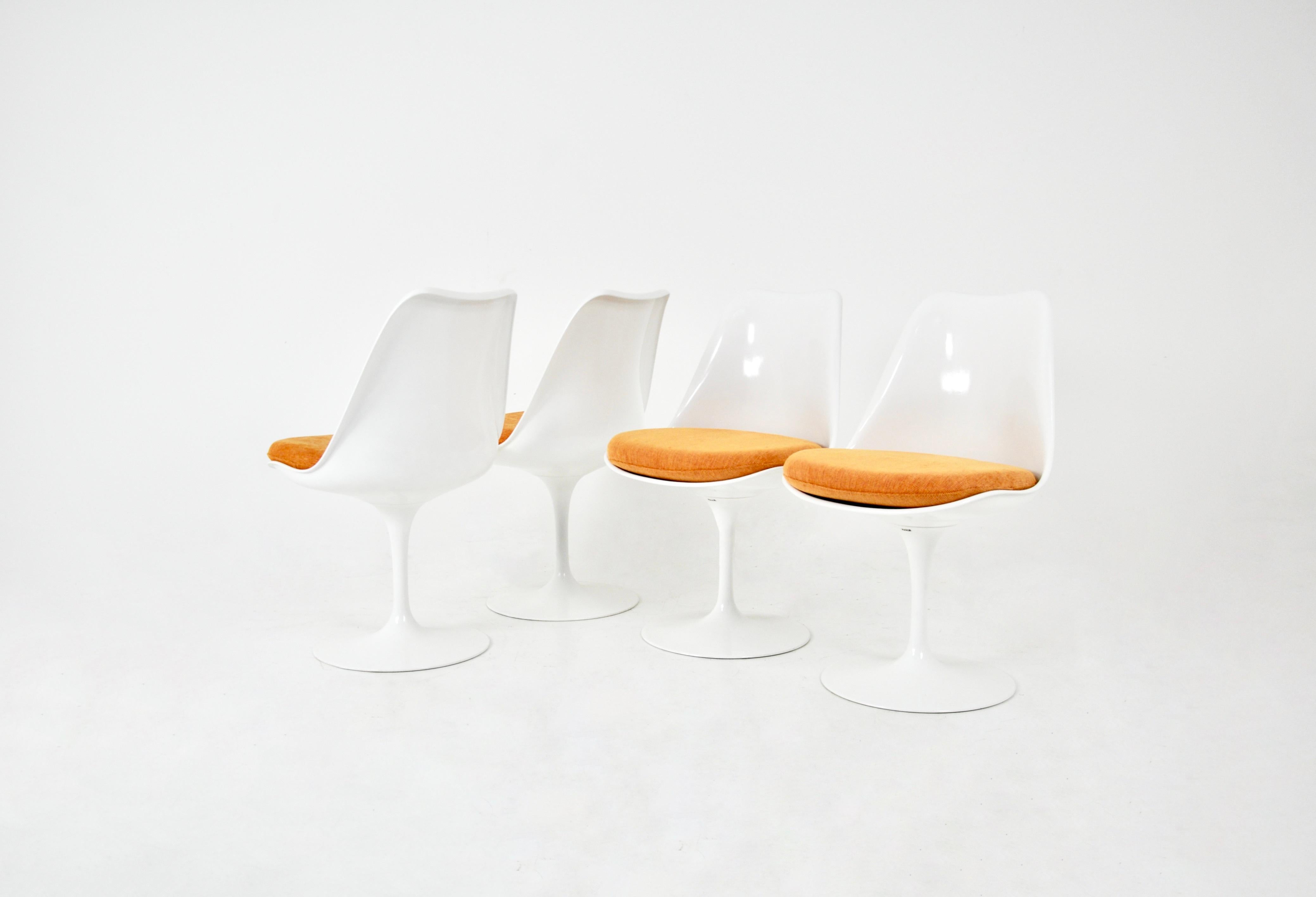 Mid-Century Modern Tulip Dining Chairs by Eero Saarinen for Knoll International, 1970s, Set of 4
