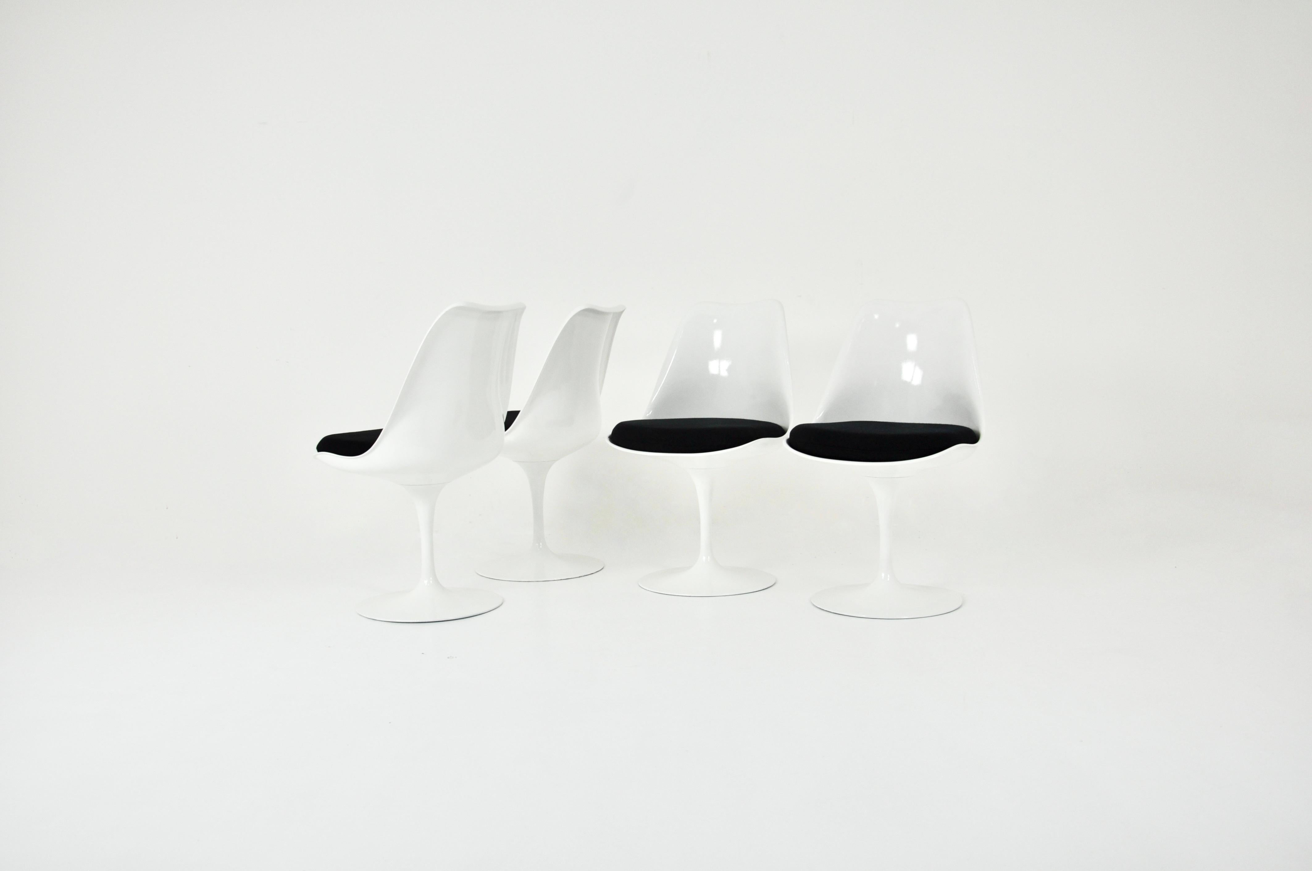 Fin du 20e siècle Chaises de salle à manger Tulip d'Eero Saarinen pour Knoll International, 1970, ensemble de 4 pièces en vente