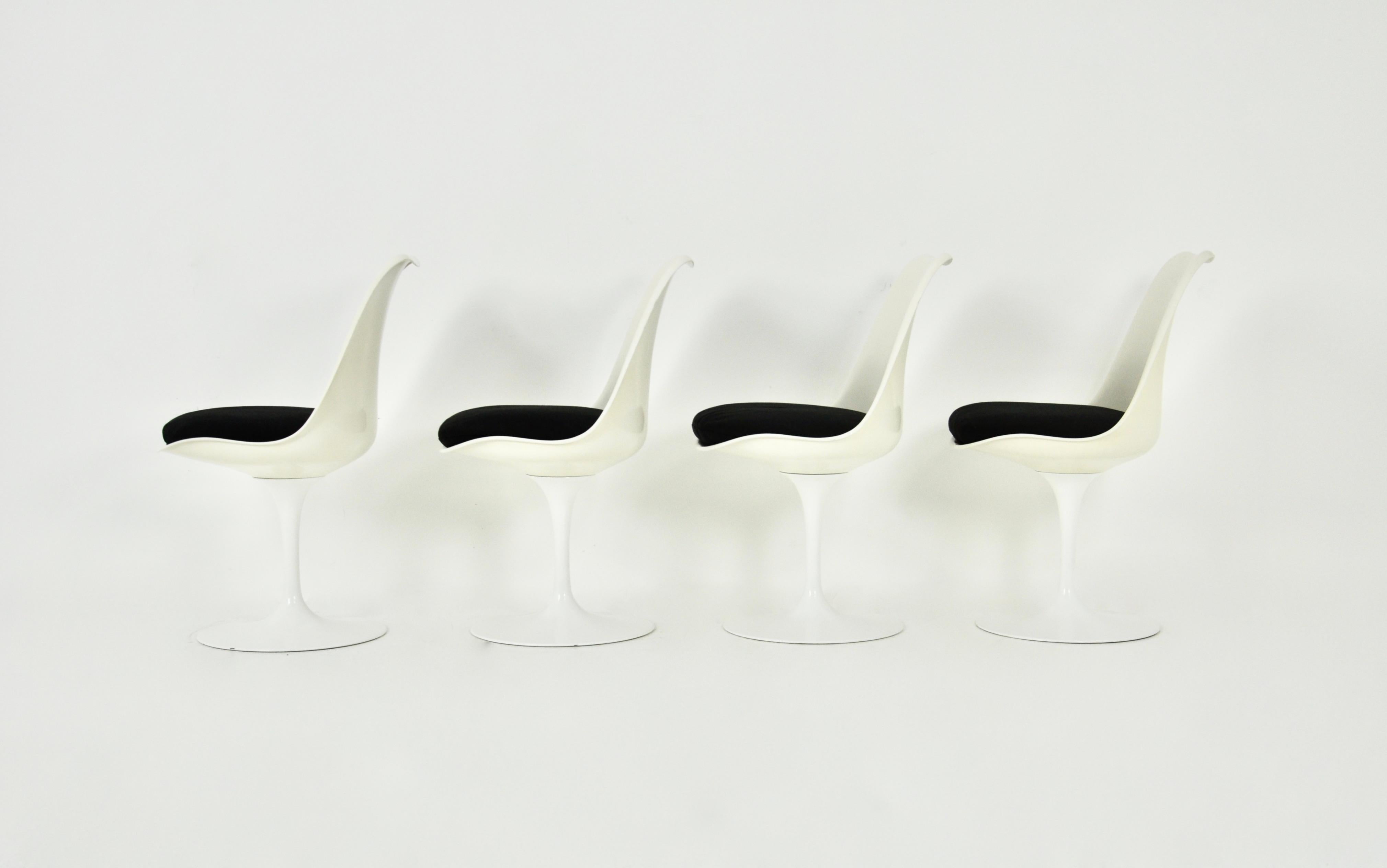 Aluminum Tulip Dining Chairs by Eero Saarinen for Knoll International, 1970s, Set of 4