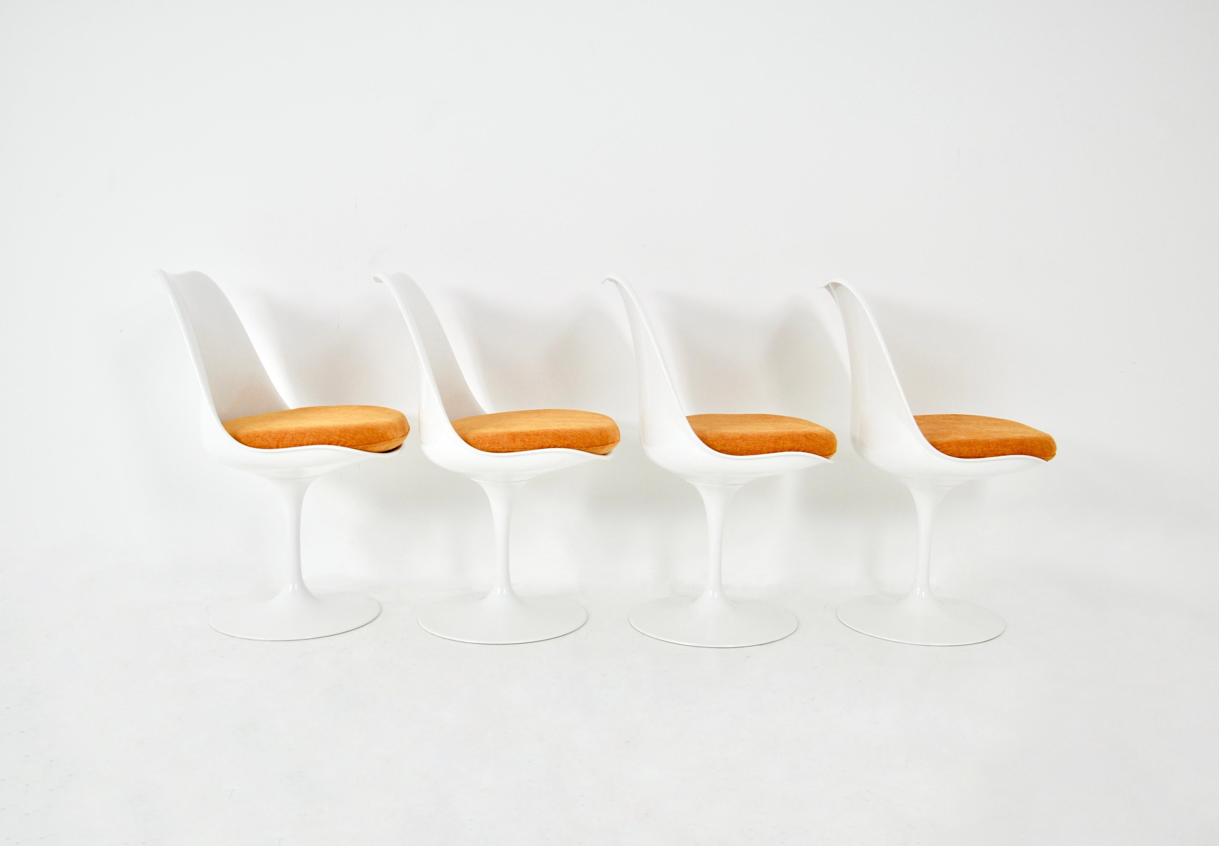 Aluminum Tulip Dining Chairs by Eero Saarinen for Knoll International, 1970s, Set of 4