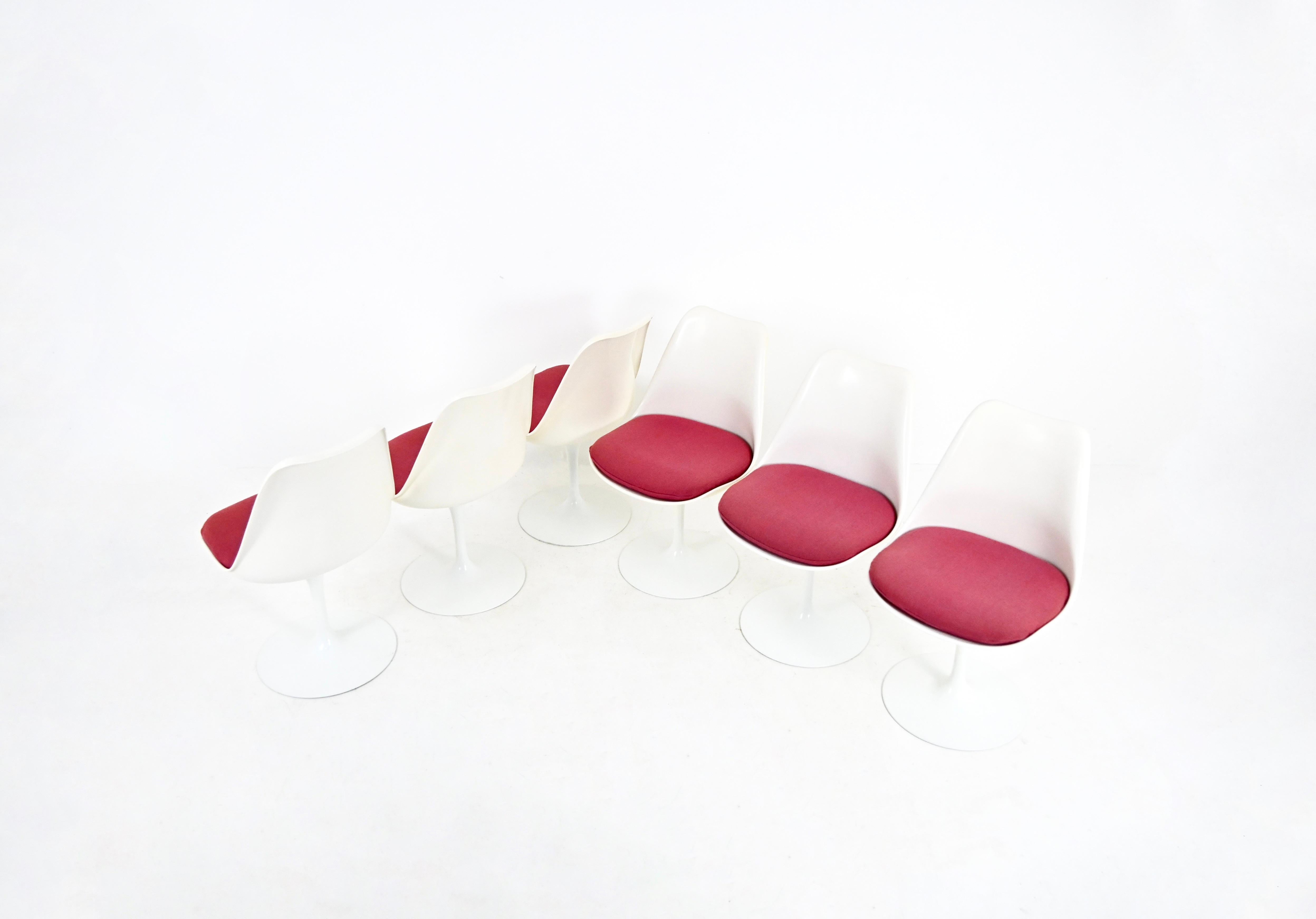 Mid-Century moderno Sedie da pranzo Tulip di Eero Saarinen per Knoll International, anni '70, set da 6 in vendita