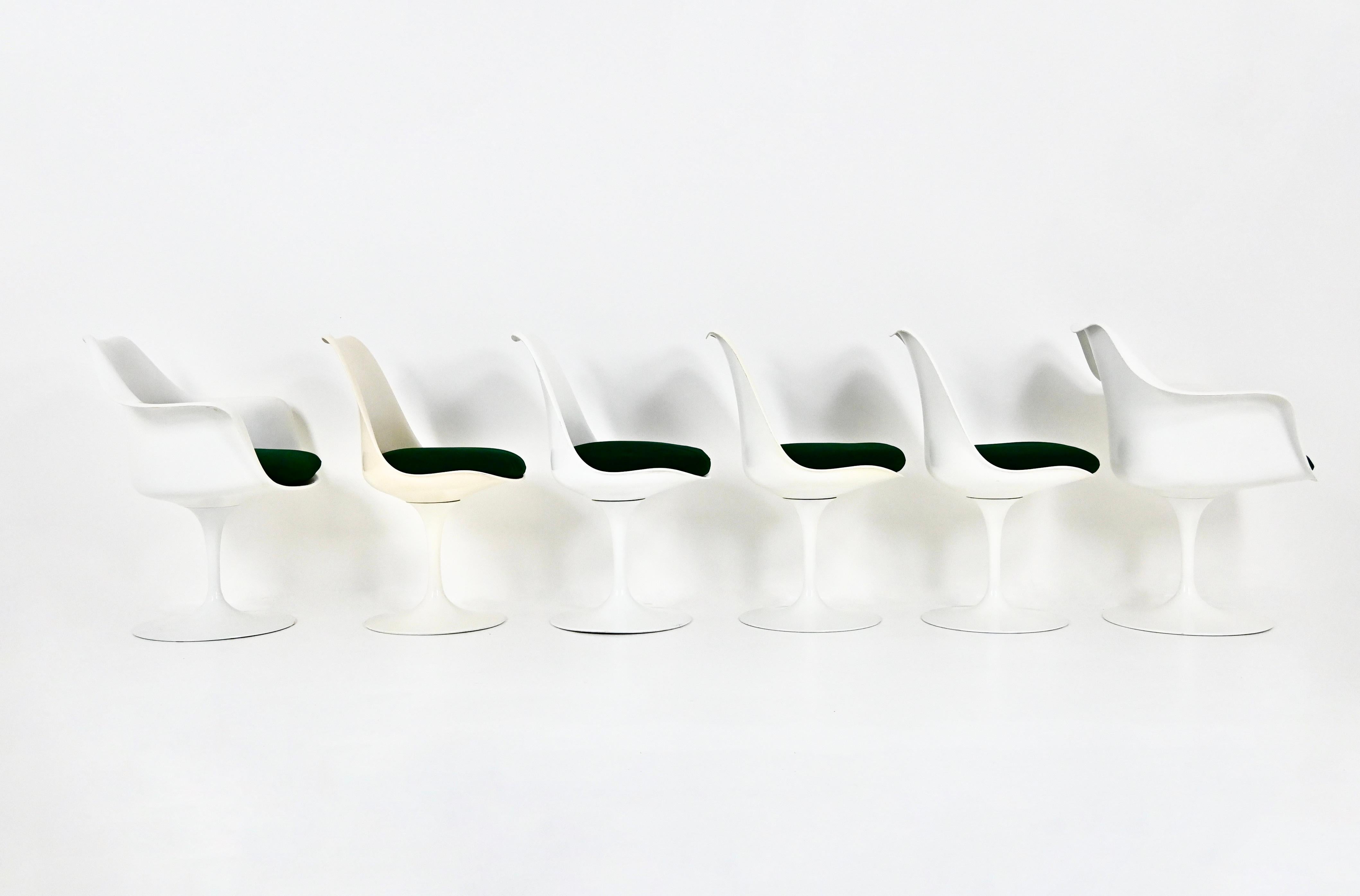 Mid-Century Modern Tulip Dining Chairs by Eero Saarinen for Knoll International, 1970s, Set of 6 For Sale