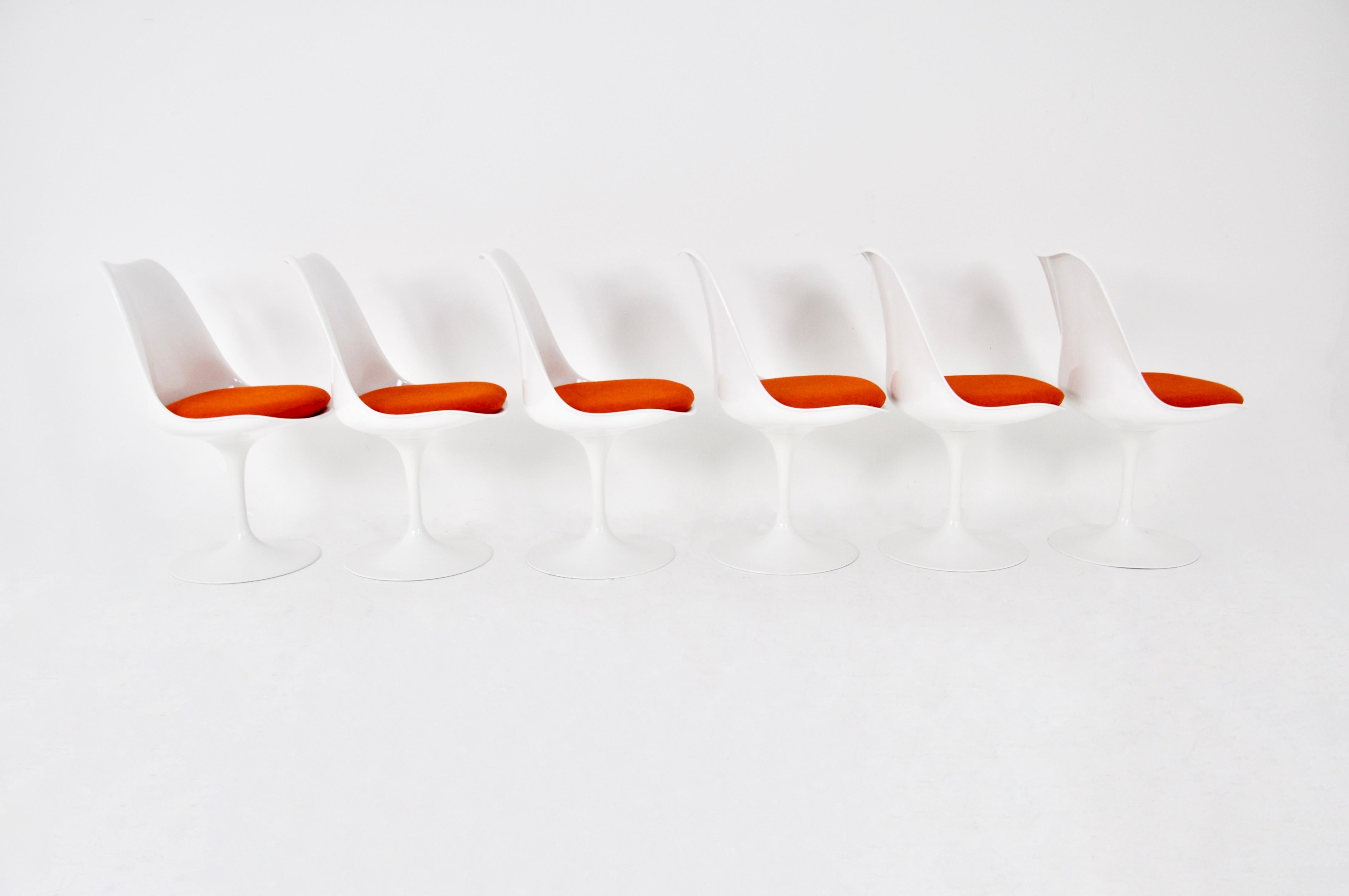 Tulip Dining Chairs by Eero Saarinen for Knoll International, 1970s, Set of 6 In Good Condition For Sale In Lasne, BE