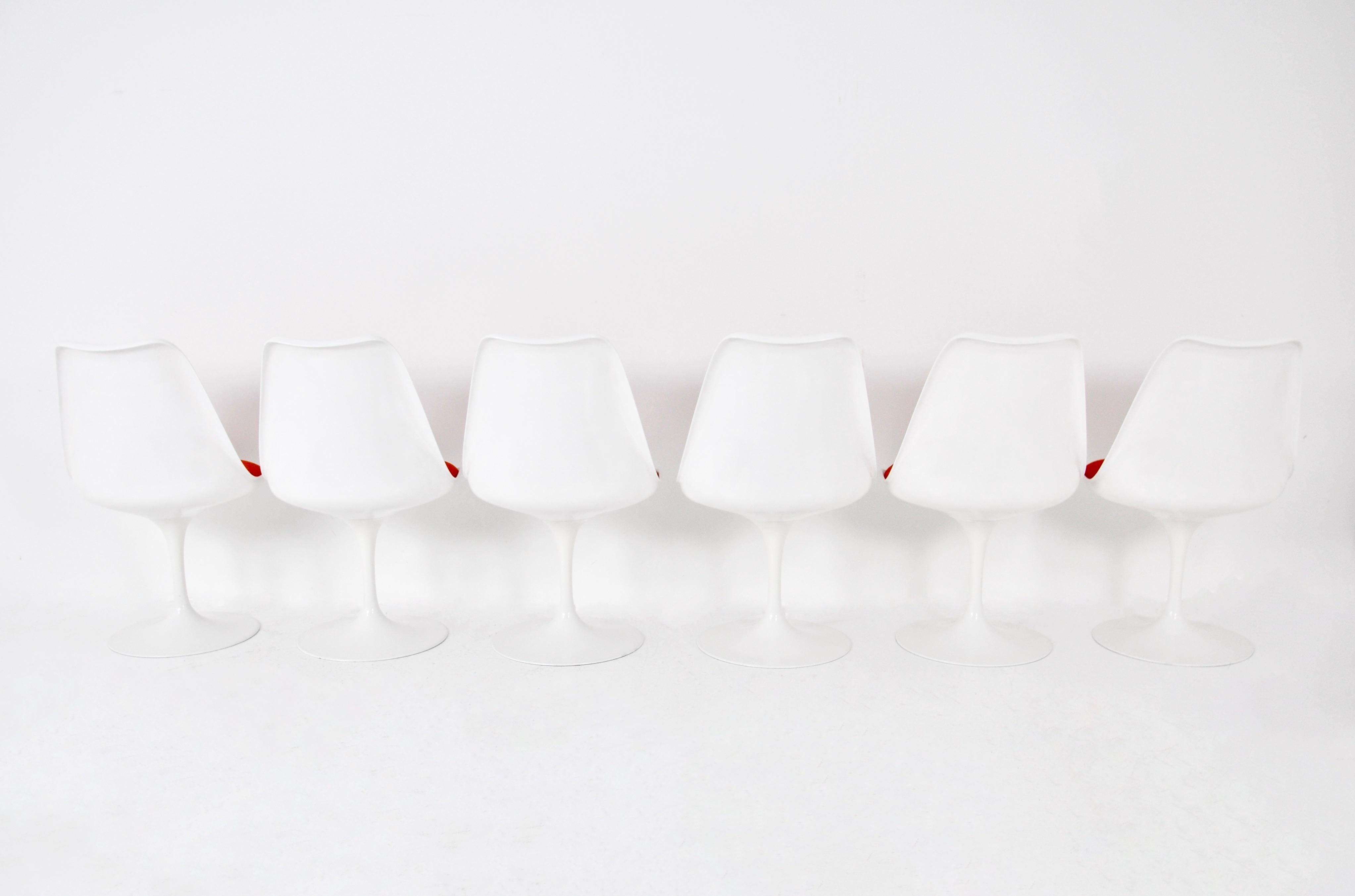 Fin du 20e siècle Chaises de salle à manger Tulip d'Eero Saarinen pour Knoll International, 1970, lot de 6 en vente