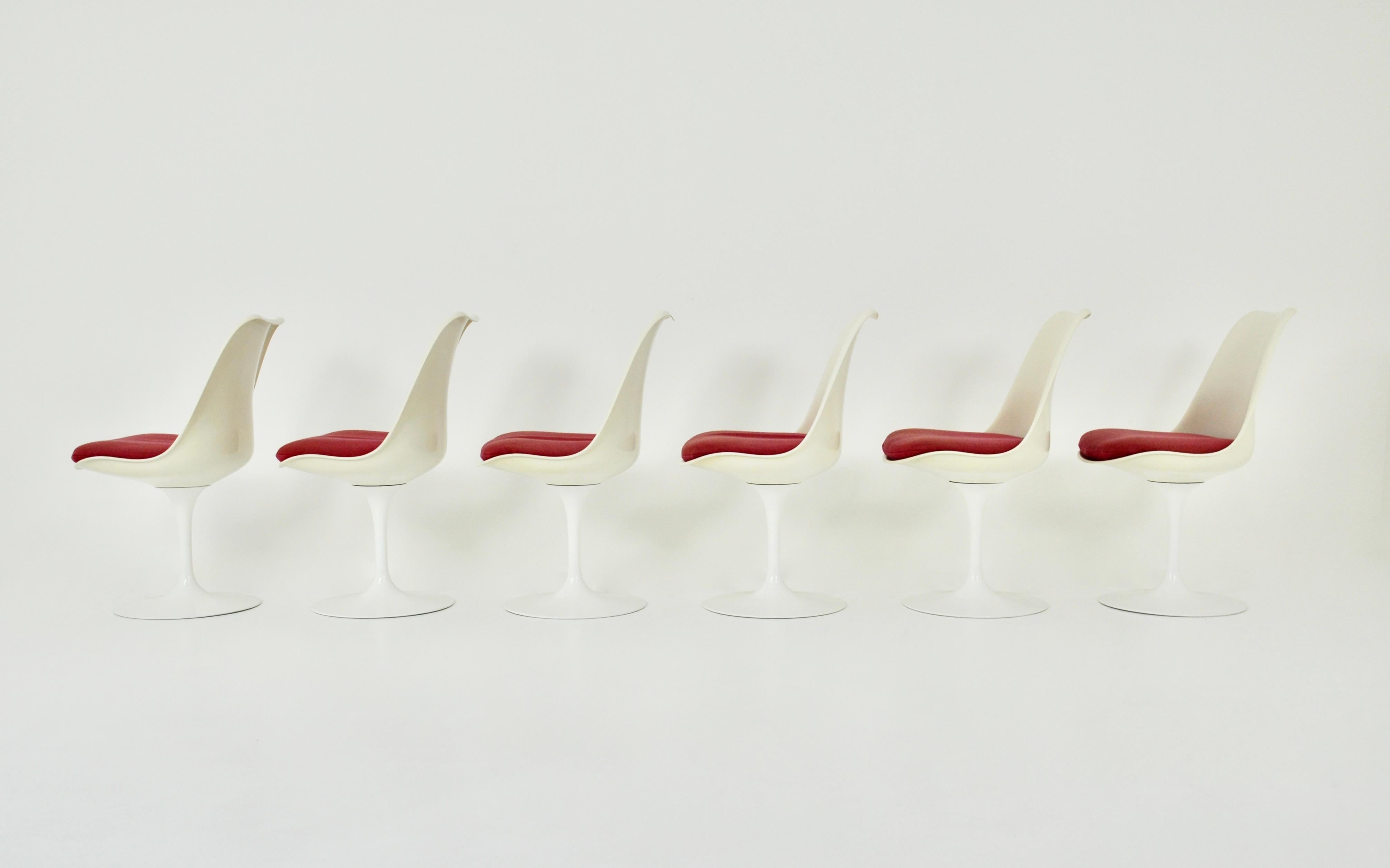Aluminium Chaises de salle à manger Tulip d'Eero Saarinen pour Knoll International, 1970, ensemble de 6 pièces en vente