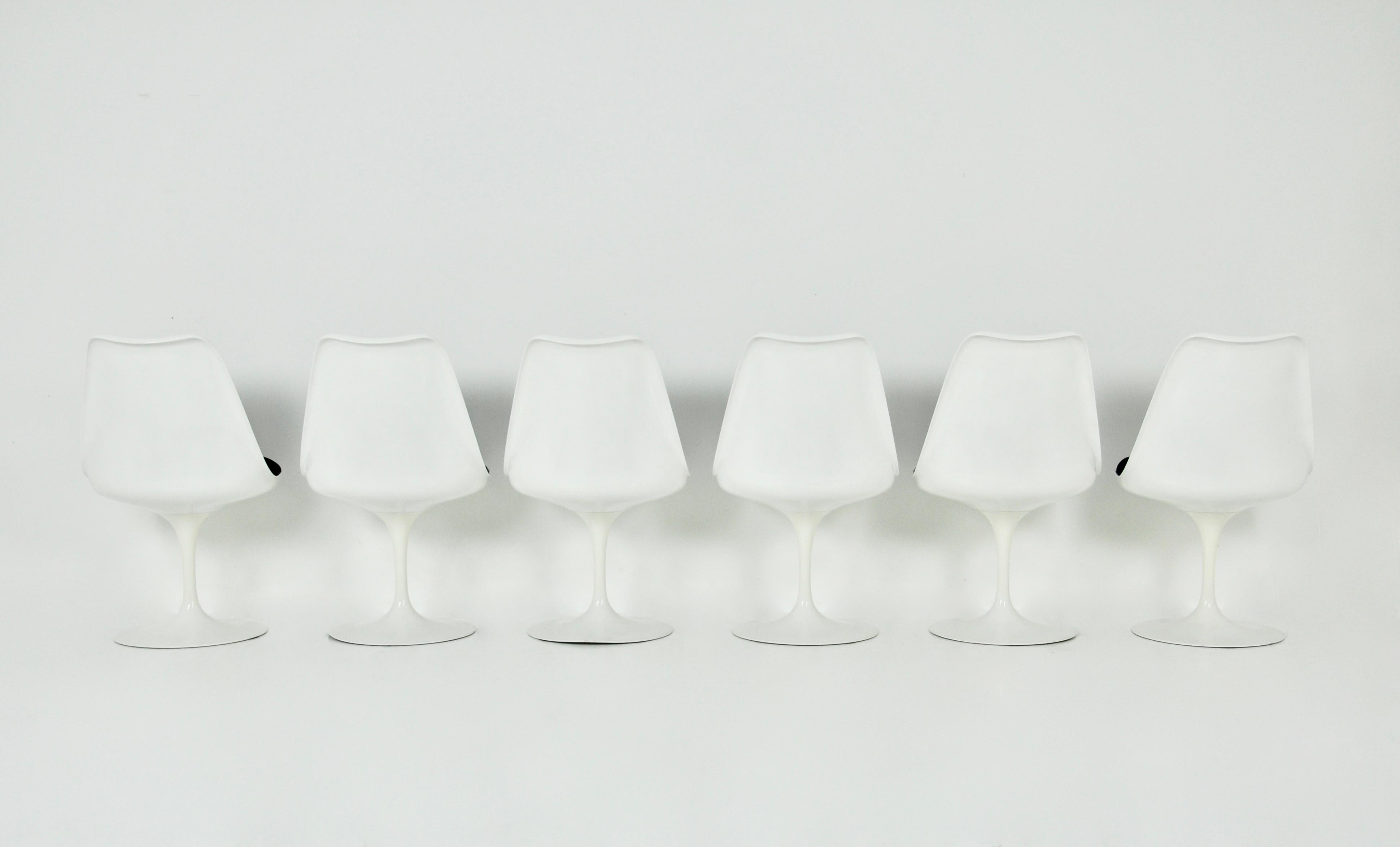 Aluminum Tulip Dining Chairs by Eero Saarinen for Knoll International, 1970s, Set of 6