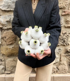 Tulip Etrusco Art Déco Glazed Ceramic Vase italy 1940