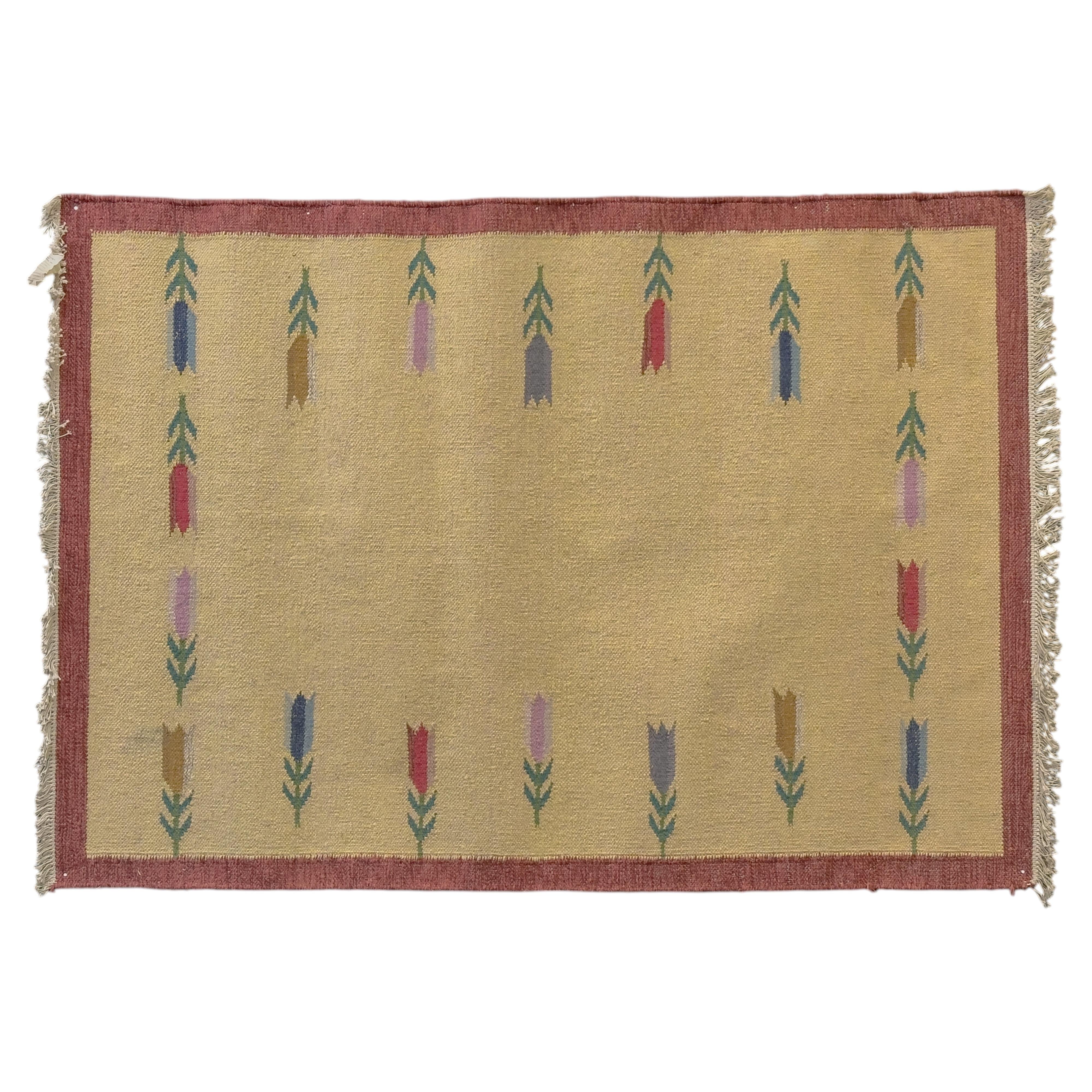 Tulip Flat Weave Rug For Sale
