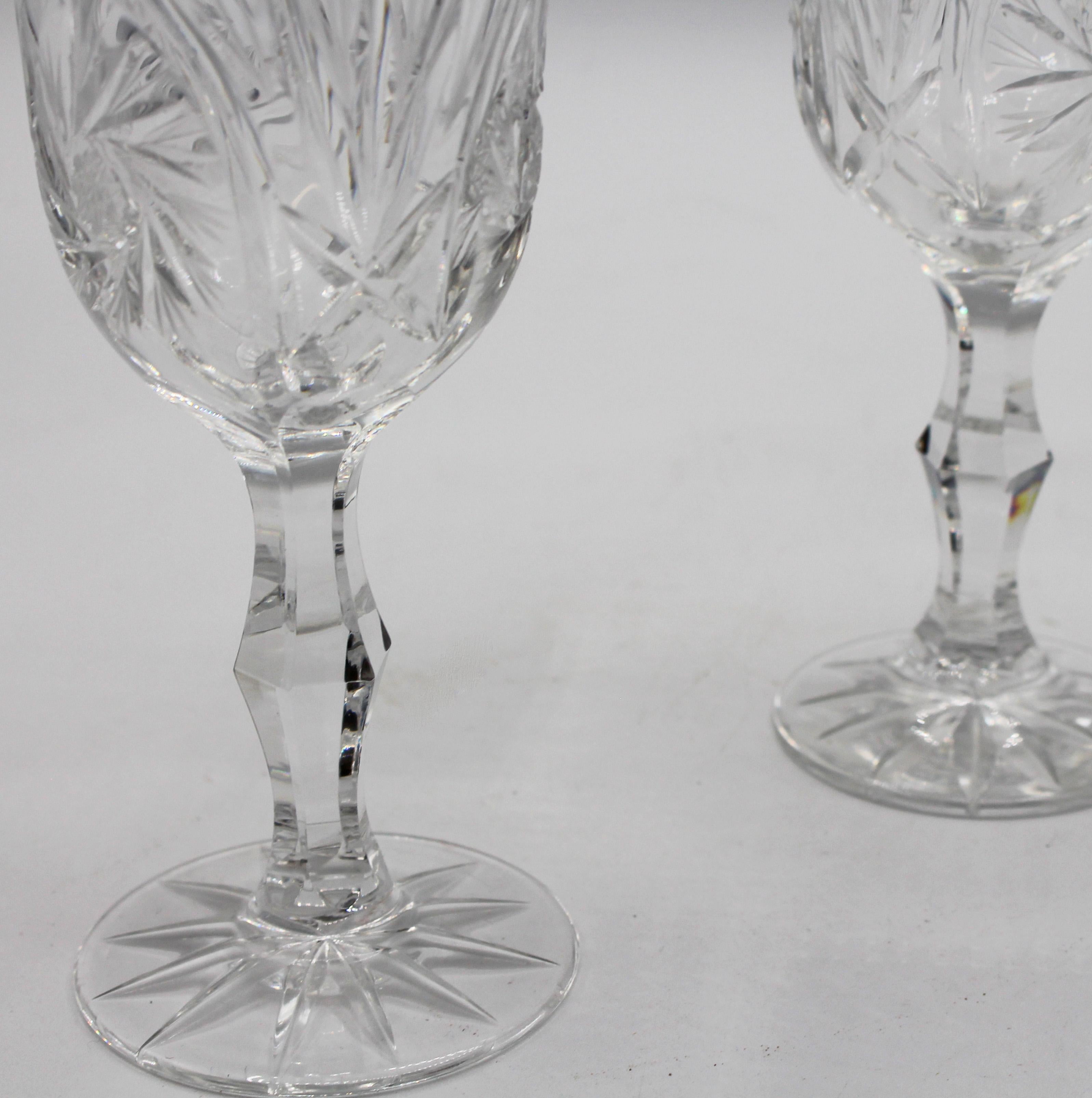 19th Century Tulip-form Handblown Wine Glasses, Set of Eight