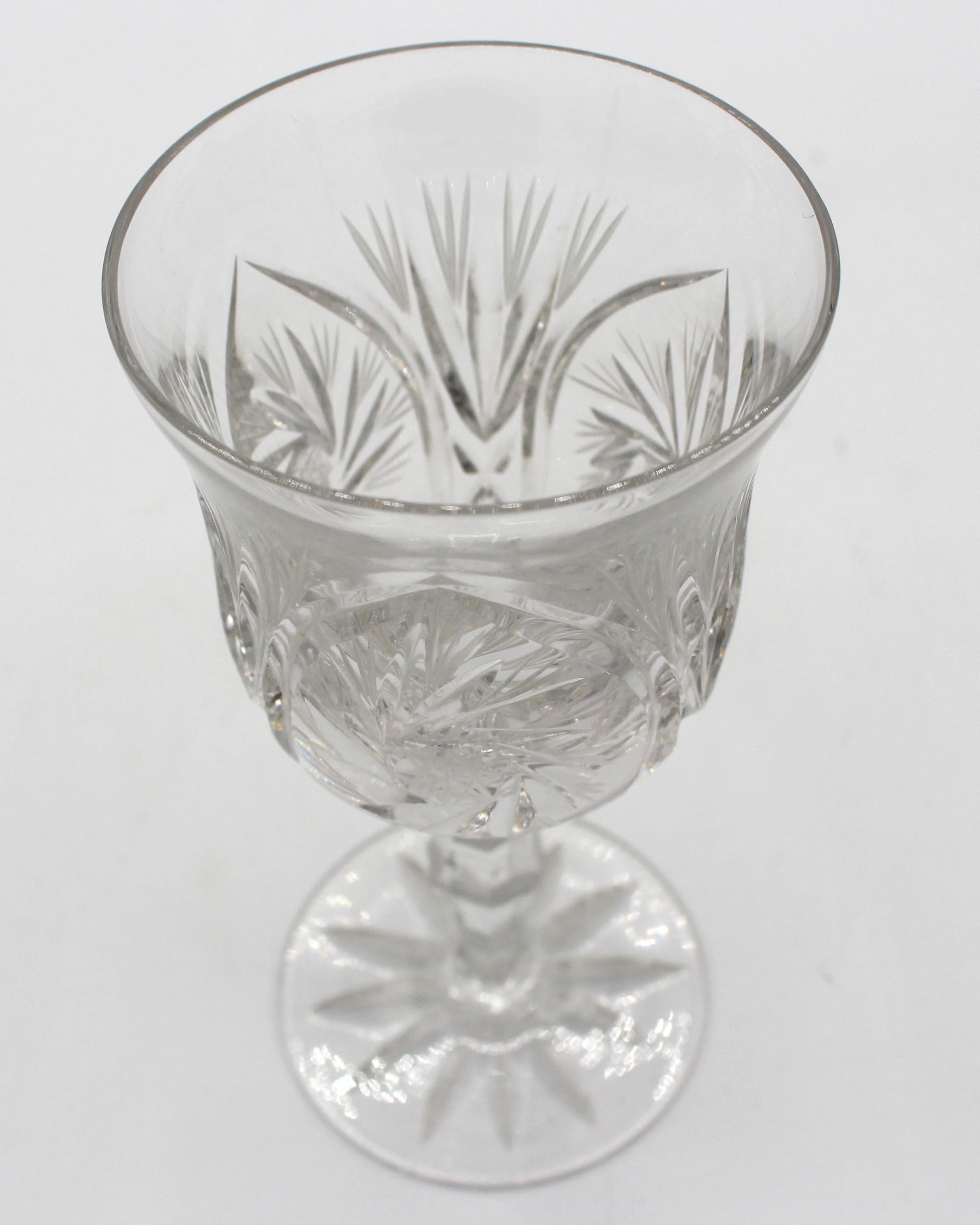 Tulip-form Handblown Wine Glasses, Set of Eight 1