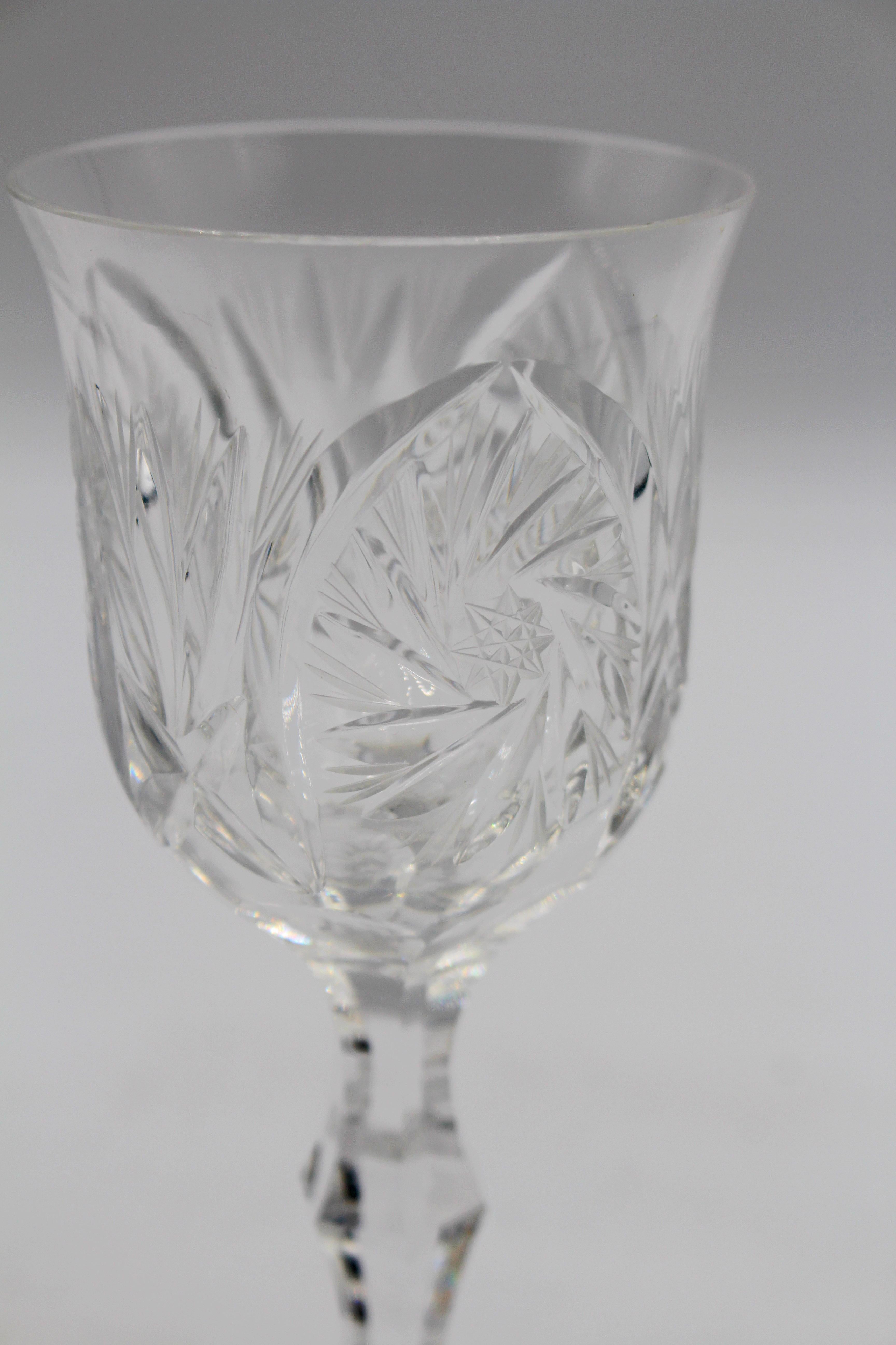 Tulip-form Handblown Wine Glasses, Set of Eight 2