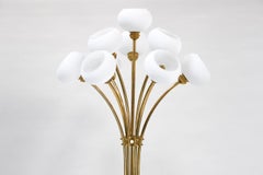 Tulip Gilt Brass Floor Lamp, circa 1960