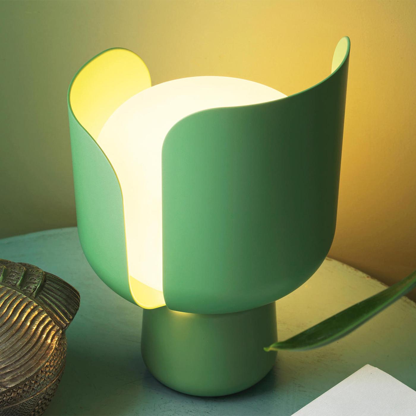Contemporary Tulip Green Table Lamp For Sale
