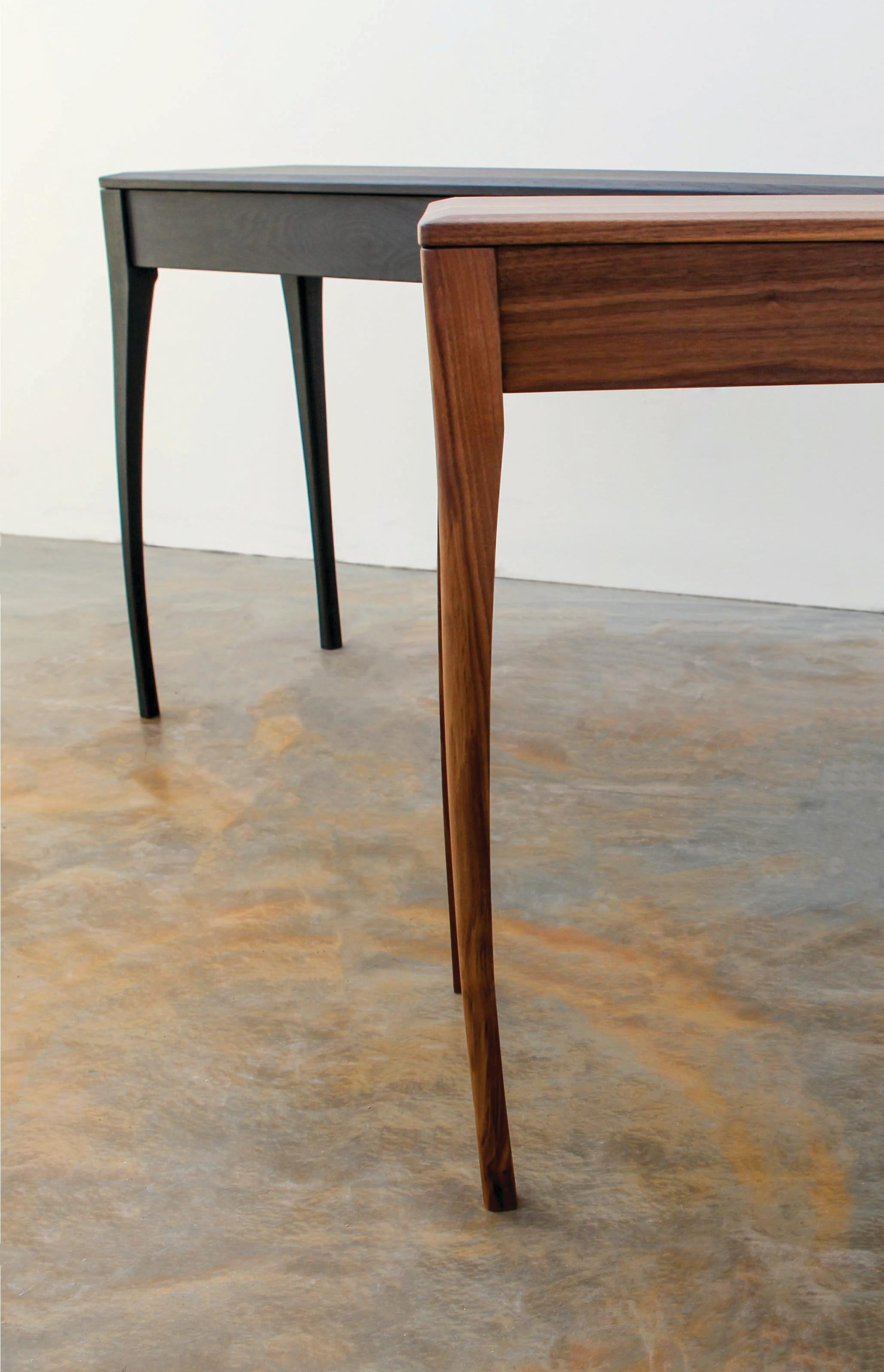 Hand-Crafted Tulip Console Table - Walnut For Sale