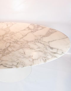 Tulip Oval Dining Table with Marble Top Designed by Eero Saarinen in 1957