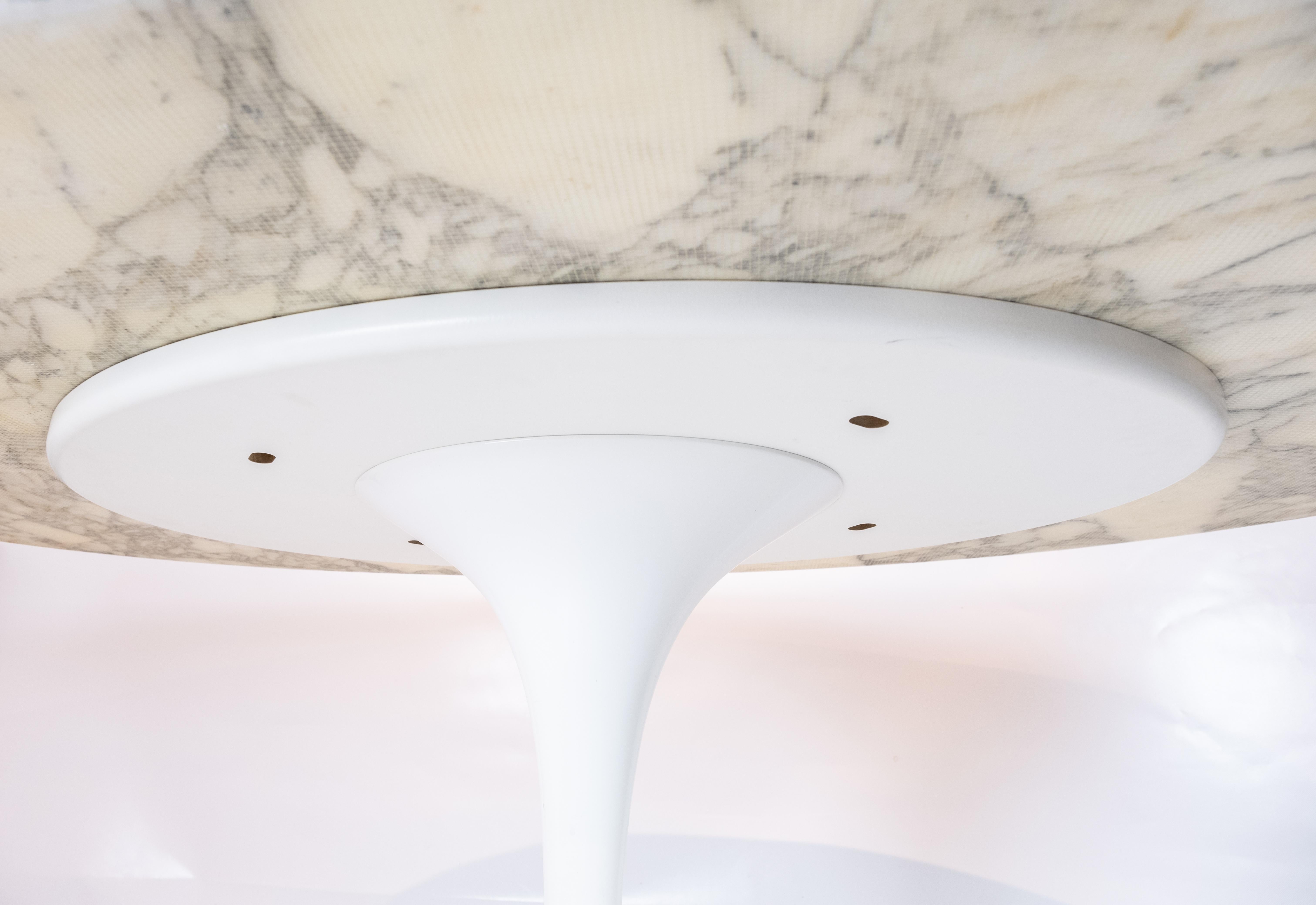 Mid-20th Century Tulip Oval Dining Table with Marble Top Designed by Eero Saarinen in 1957