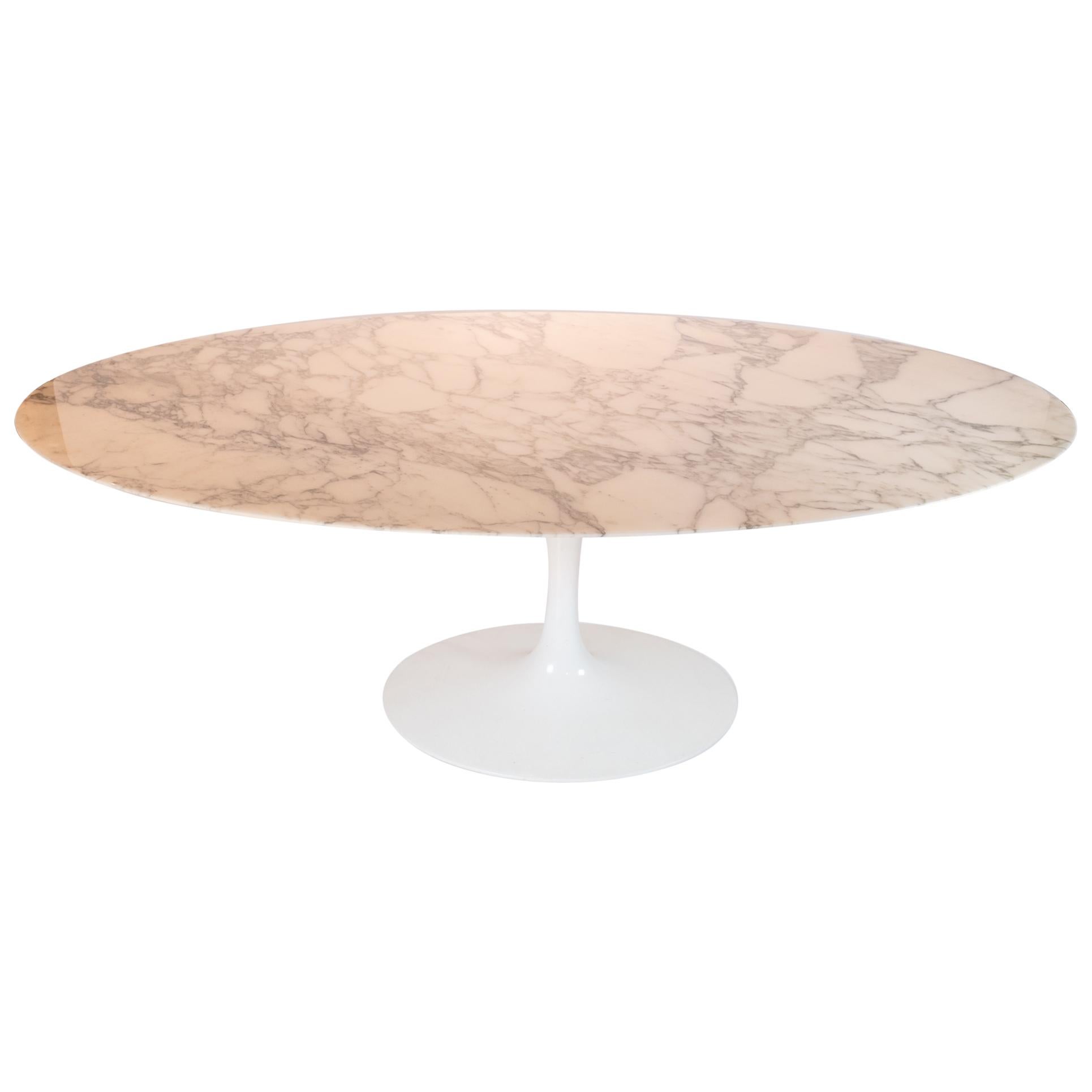 Tulip Oval Dining Table with Marble Top Designed by Eero Saarinen in 1957