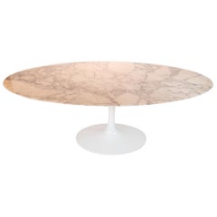 Tulip Oval Dining Table with Marble Top Designed by Eero Saarinen in 1957