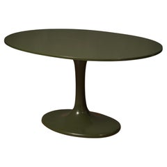 Tulip Oval Green Mid-Century Central Table / Dinning Table, 1970