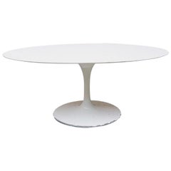 Tulip Oval Table with White Aluminium Base and Laminated Top from, 1970s