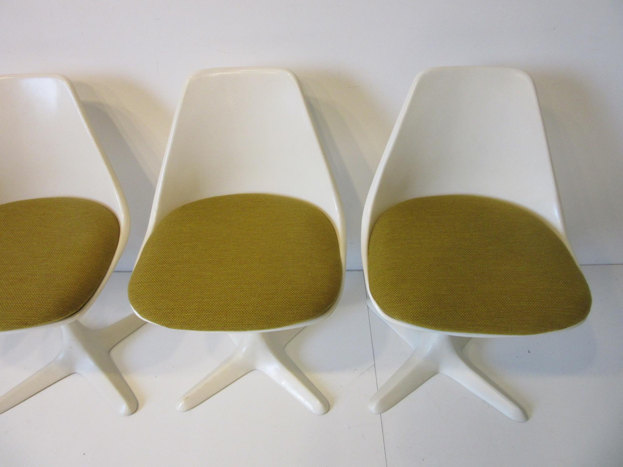 Fiberglass Tulip Saarinen Styled Dining Chairs by Maurice Burke for Burke International