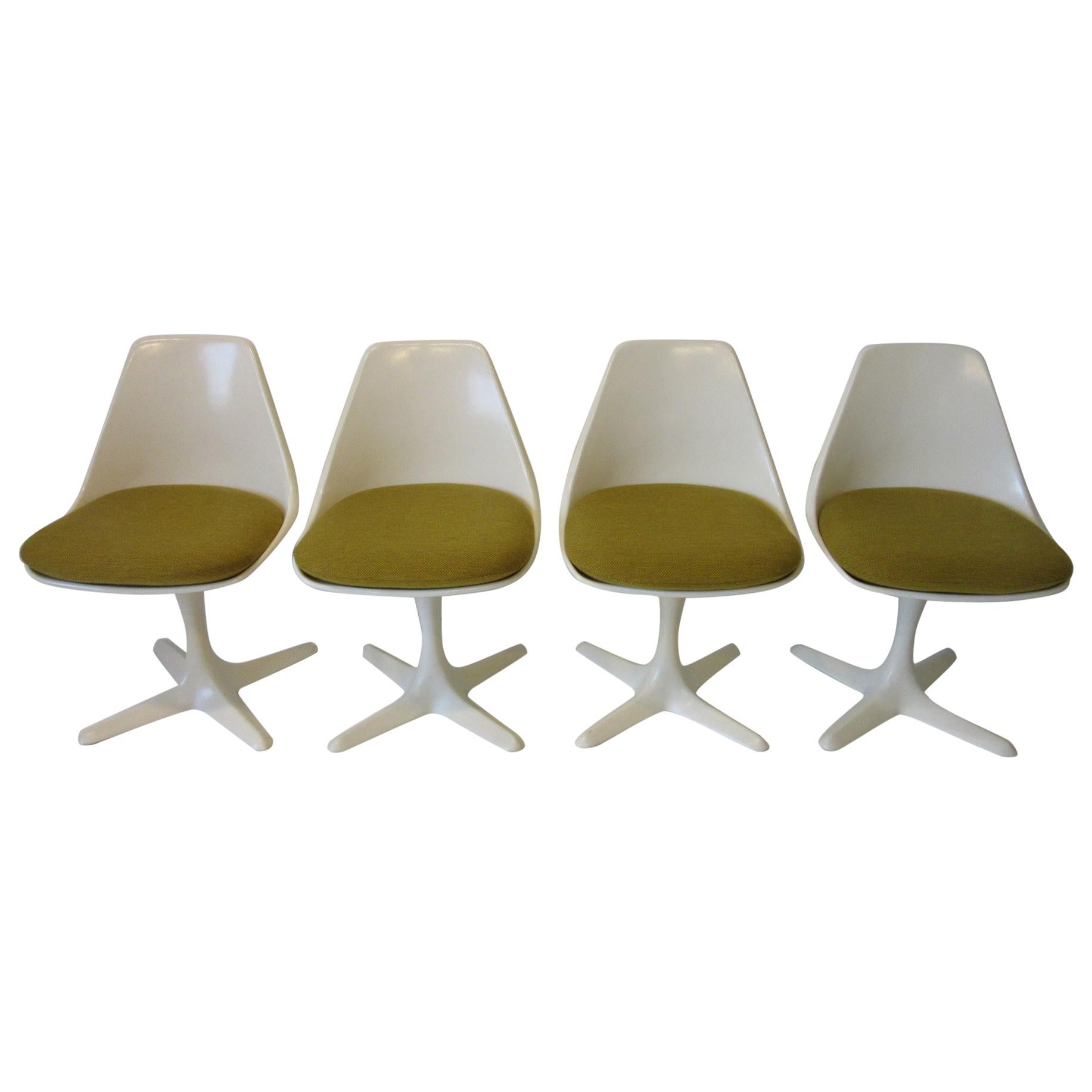 Tulip Saarinen Styled Dining Chairs by Maurice Burke for Burke International