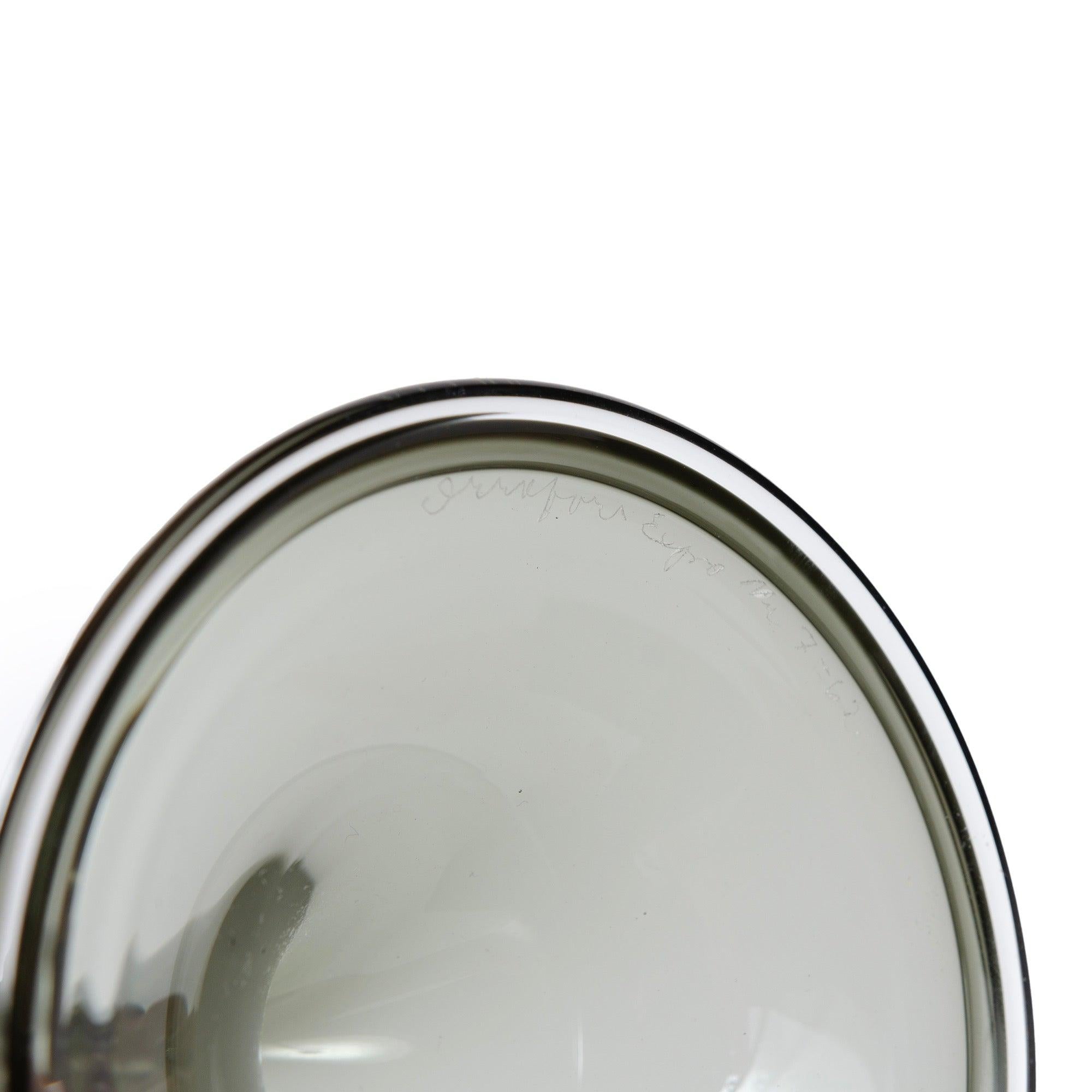 Tulip Sculptural Vase by Nils Landberg for Orrefors, 1956 In Fair Condition For Sale In Sagaponack, NY