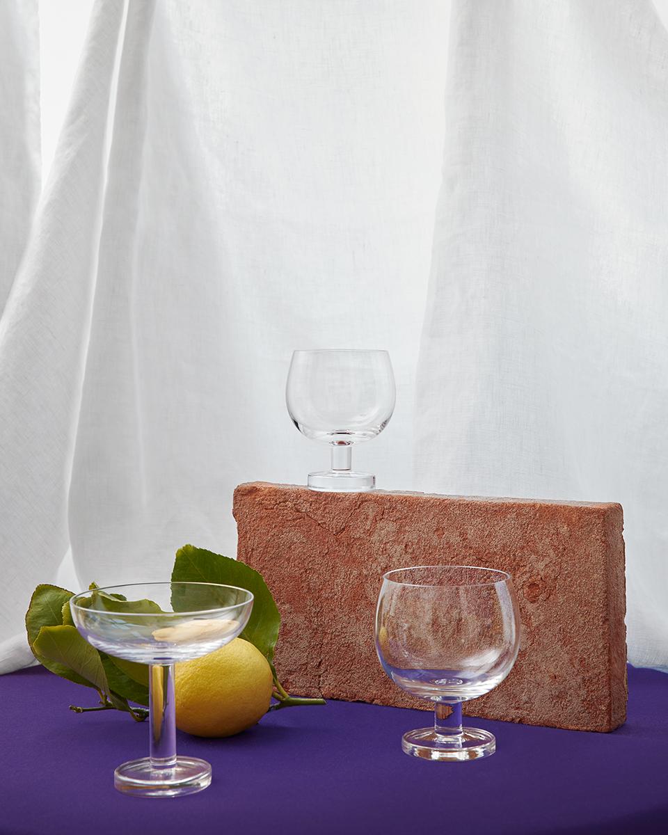 Tulpen-Set aus 6 Champagnerkelchen von Aldo Cibic (Glas) im Angebot