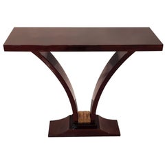 Tulip-Shape French Art Deco Walnut Console