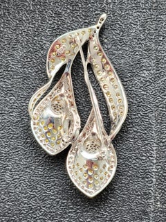 Tulip Shaped Multicolor Diamond Brooch Pendent