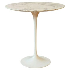 Tulip Side Table by Eero Saarinen for Knoll with Arabescato Marble Top