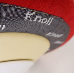 'Tulip ' Swivel Stools by Knoll, Red Suede Seat, 2 Available
