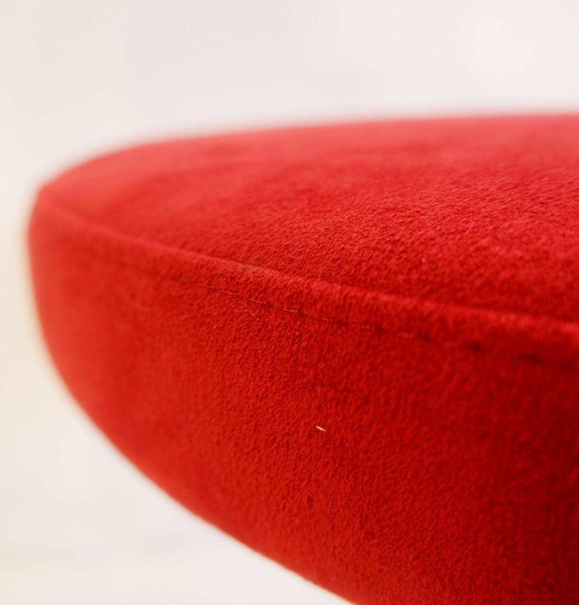 Late 20th Century 'Tulip ' Swivel Stools by Knoll, Red Suede Seat, 2 Available