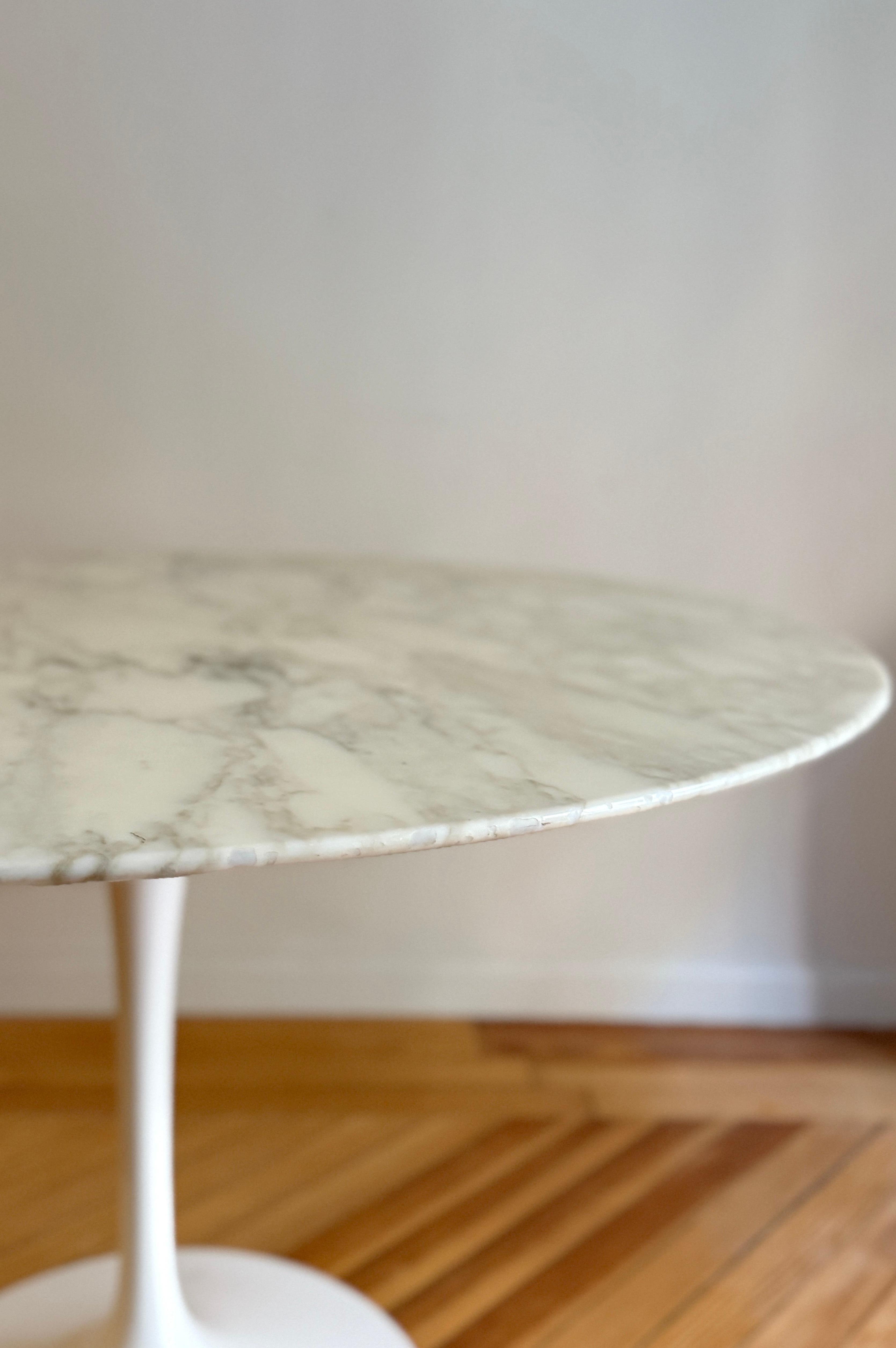 Mid-20th Century Tulip Table by Eero Saarinen with Calacatta Marble For Sale