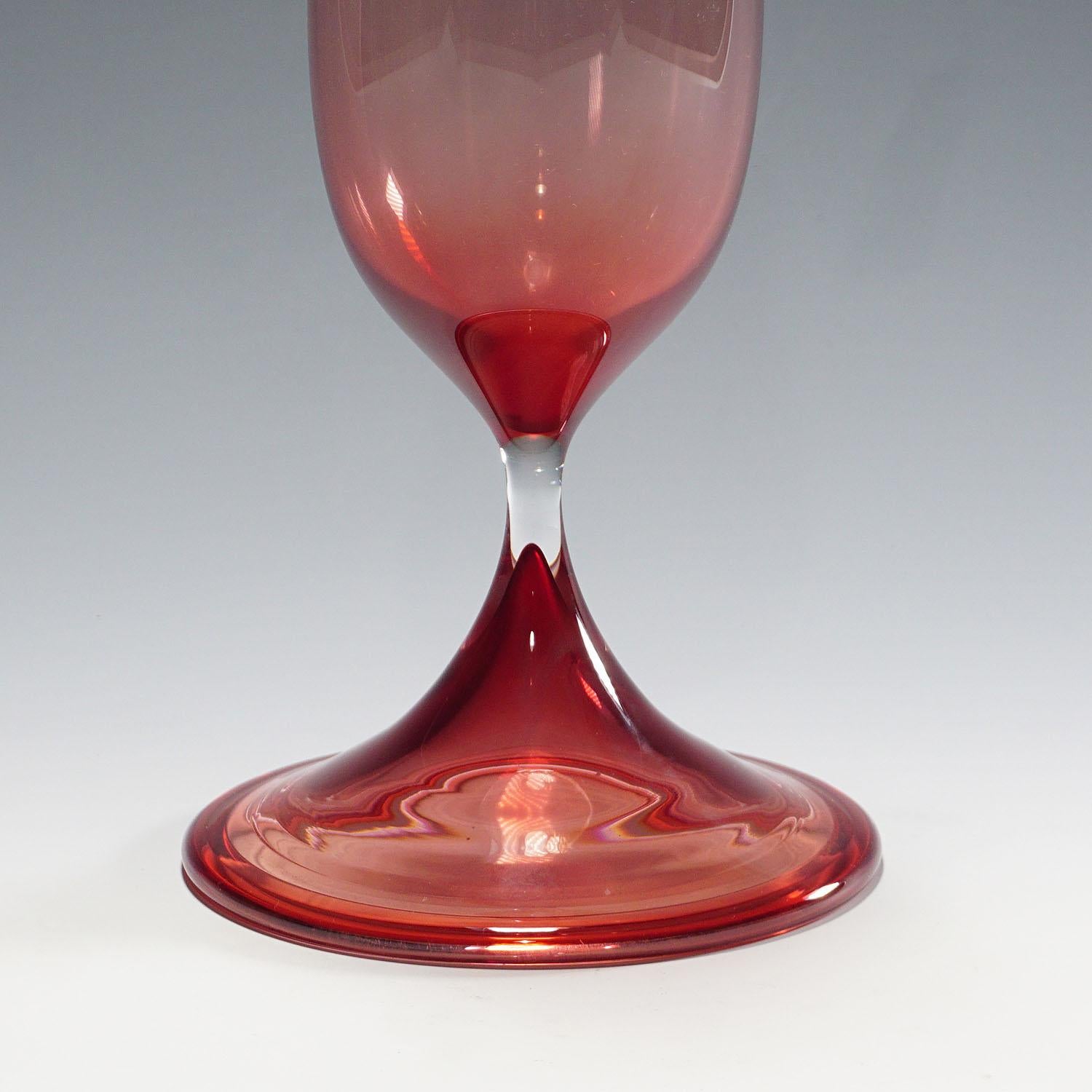 Mid-Century moderno Vaso di tulipani di Nils Landberg per Orrefors, Svezia, 1957 ca. in vendita