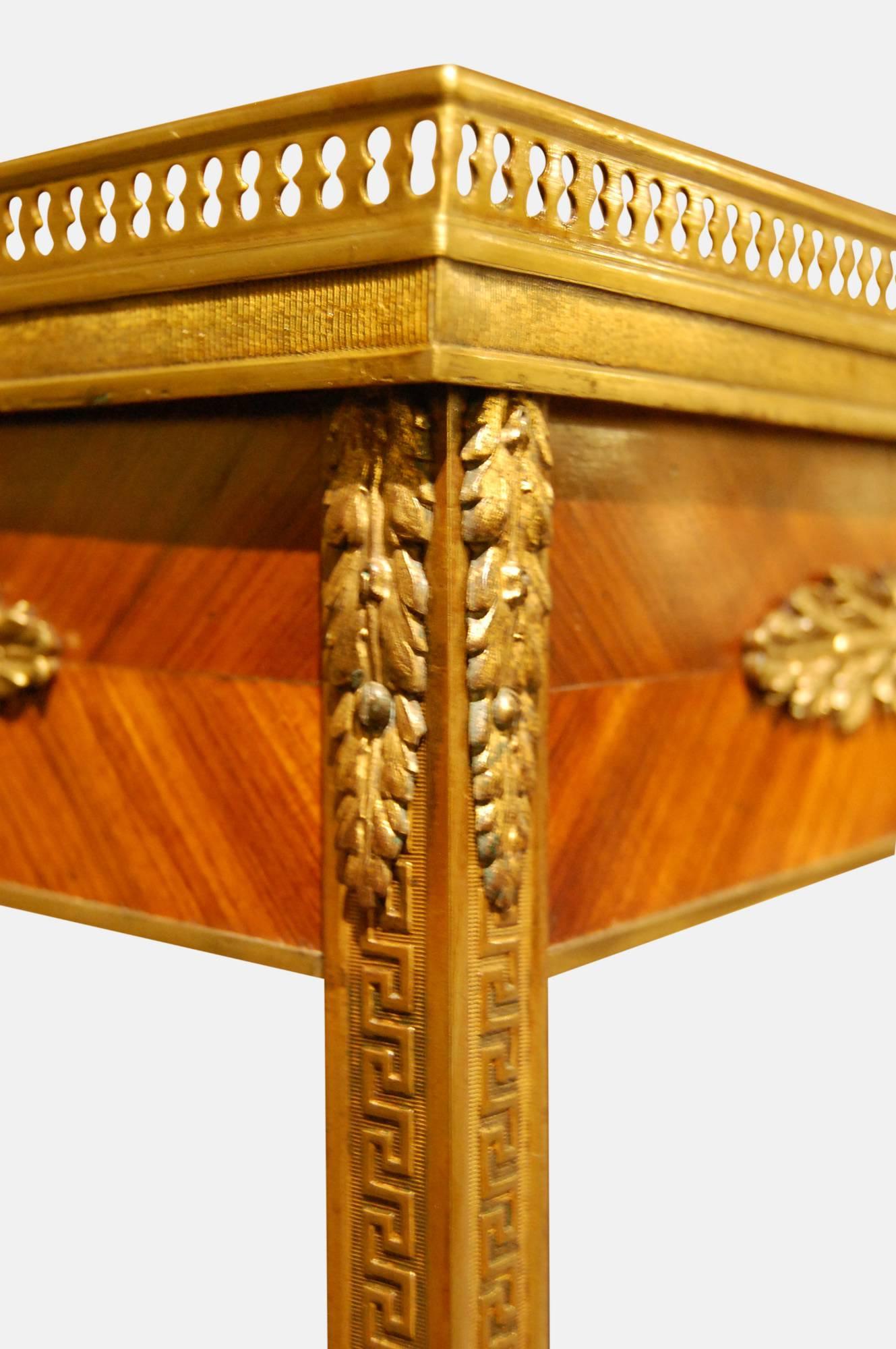 19th Century Tulip Wood and Gilt Urnstand For Sale